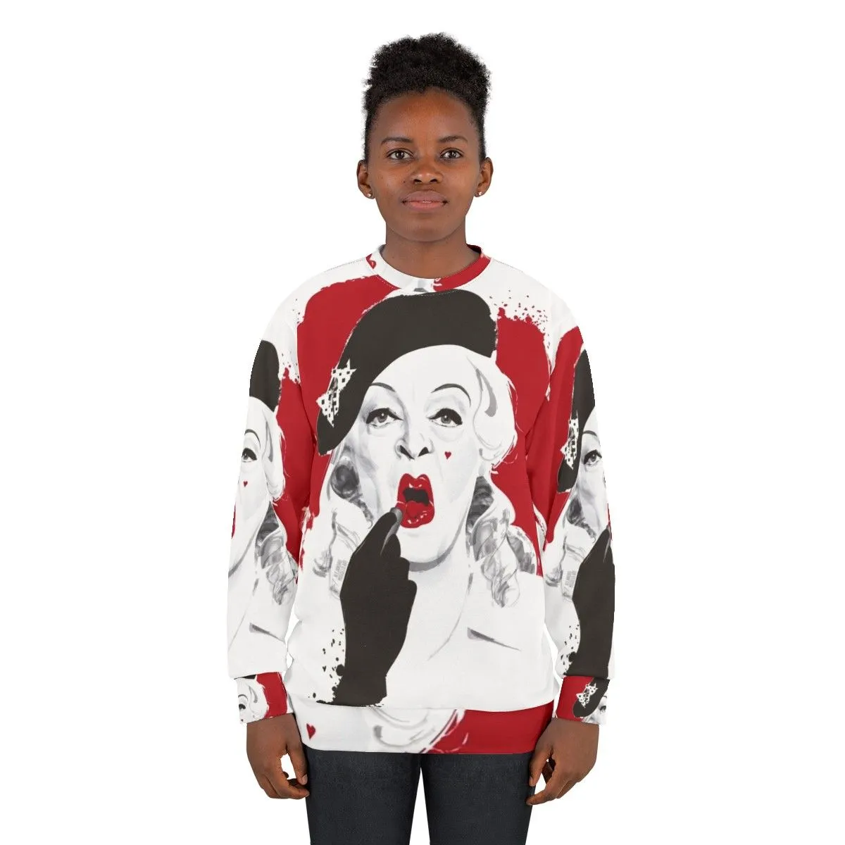 "Baby Jane Lipstick Sweatshirt - Hollywood Icon by Alejandro Mogollo"