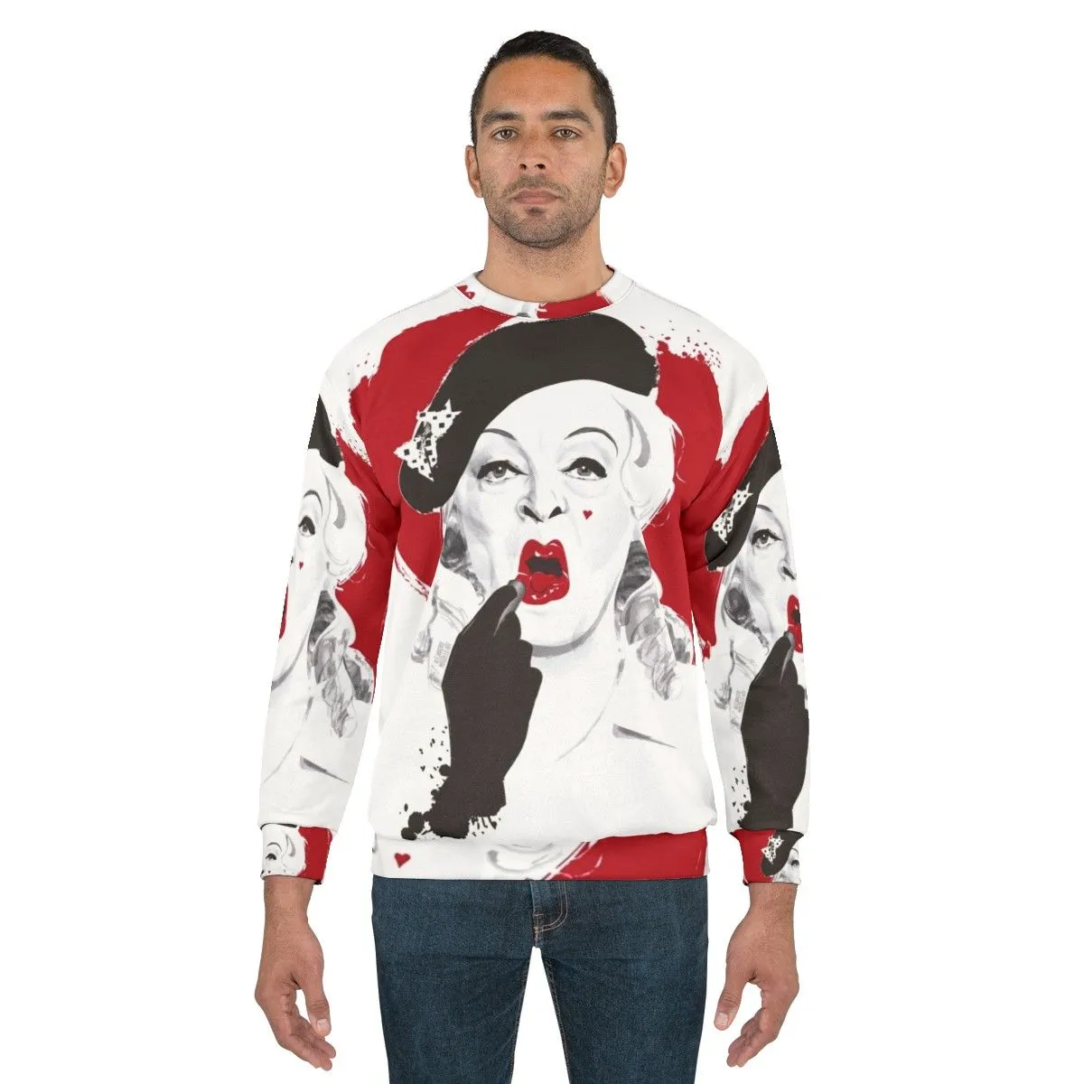 "Baby Jane Lipstick Sweatshirt - Hollywood Icon by Alejandro Mogollo"