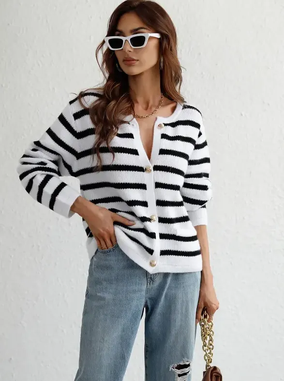 Raye - Classic Striped Cardigan for Women