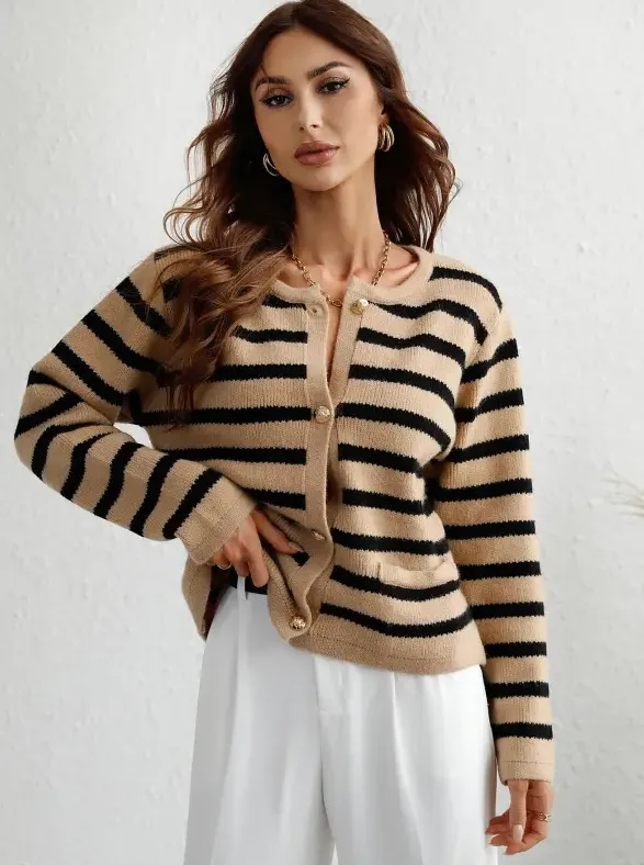 Raye - Classic Striped Cardigan for Women