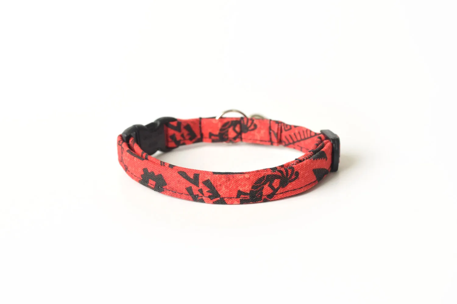 Red & Black Southwest Tribal Cat Collar