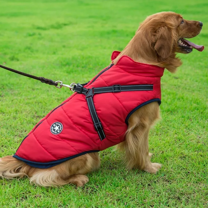 Reflective Large Dog Clothes Cold-proof Warm Pet Coat