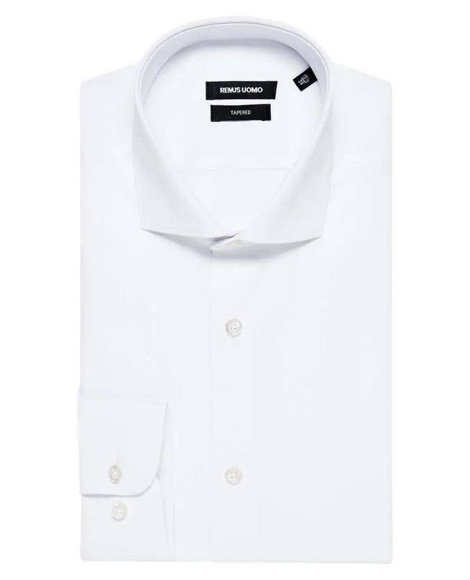 Remus Uomo Seville Long Sleeve Formal Shirt With Stretch - White