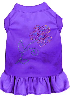 Rhinestone Multi Flower Dress Purple Lg (14)