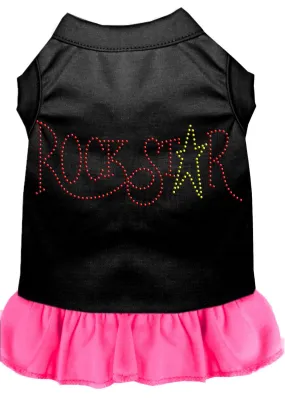 Rhinestone Rockstar Dress Black With Bright Pink Xxxl (20)