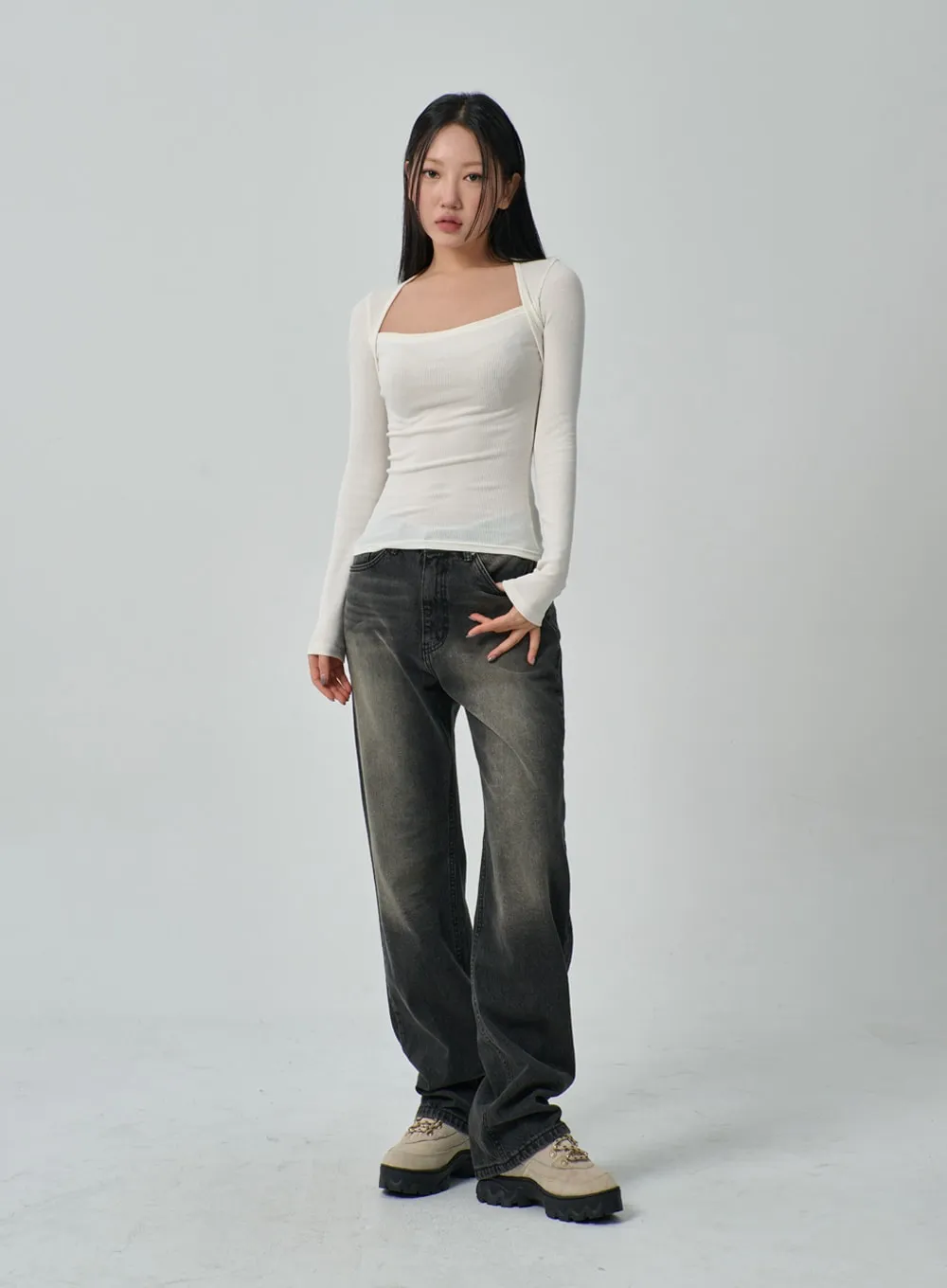 Ribbed Knit Top IF314