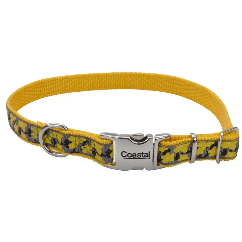 Ribbon Adjustable Dog Collar with Metal Buckle