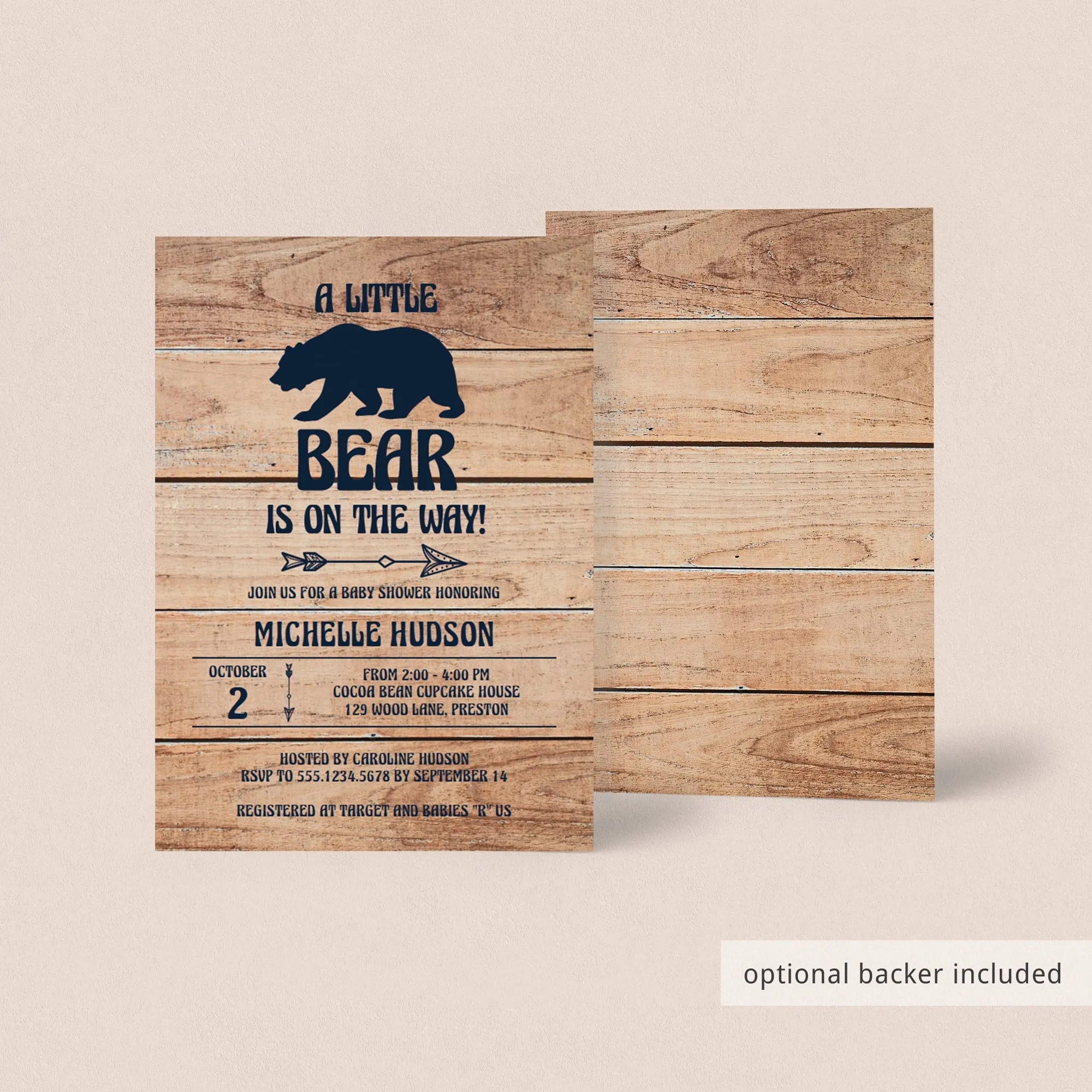 Rustic Baby Shower Invitation Template Gender Neutral