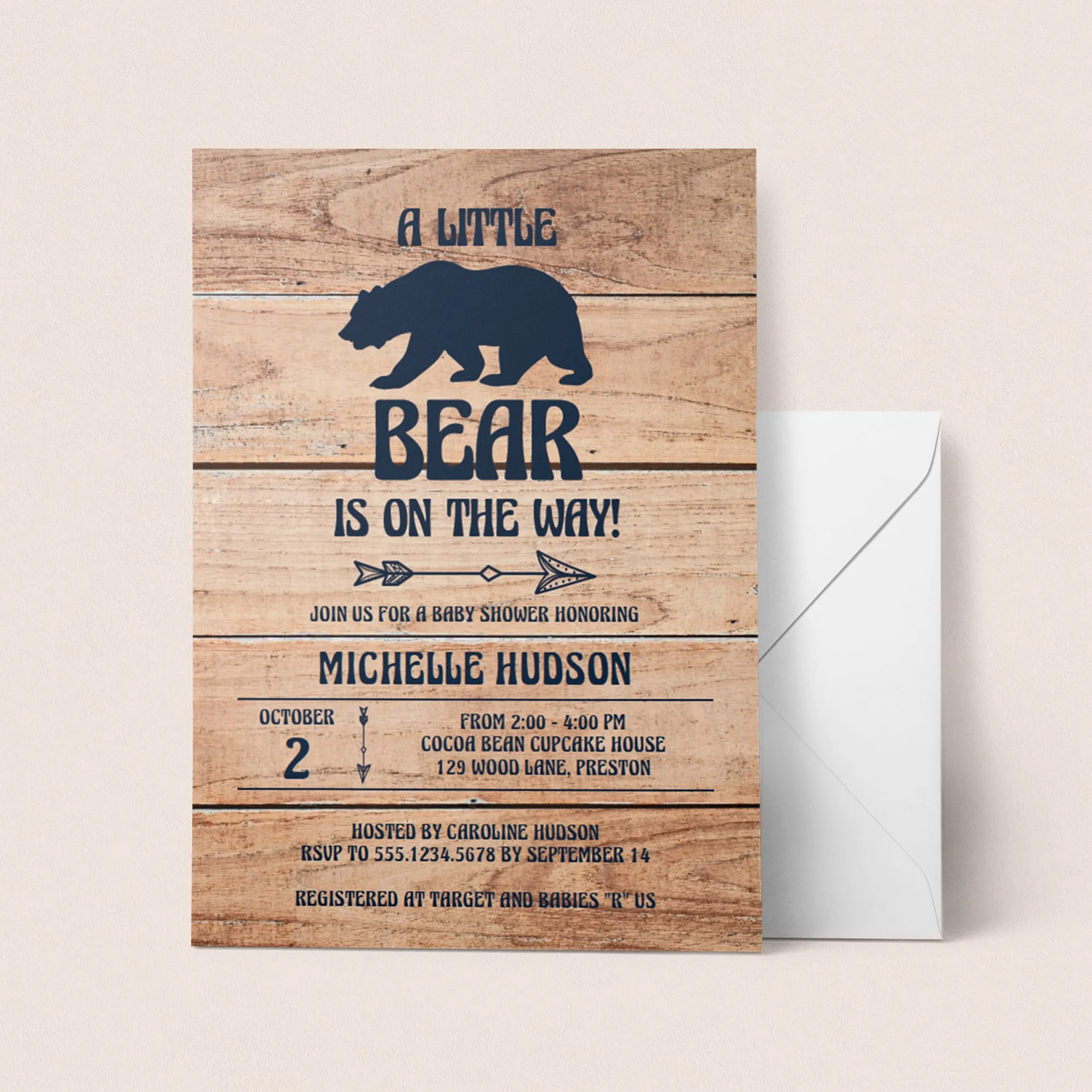 Rustic Baby Shower Invitation Template Gender Neutral