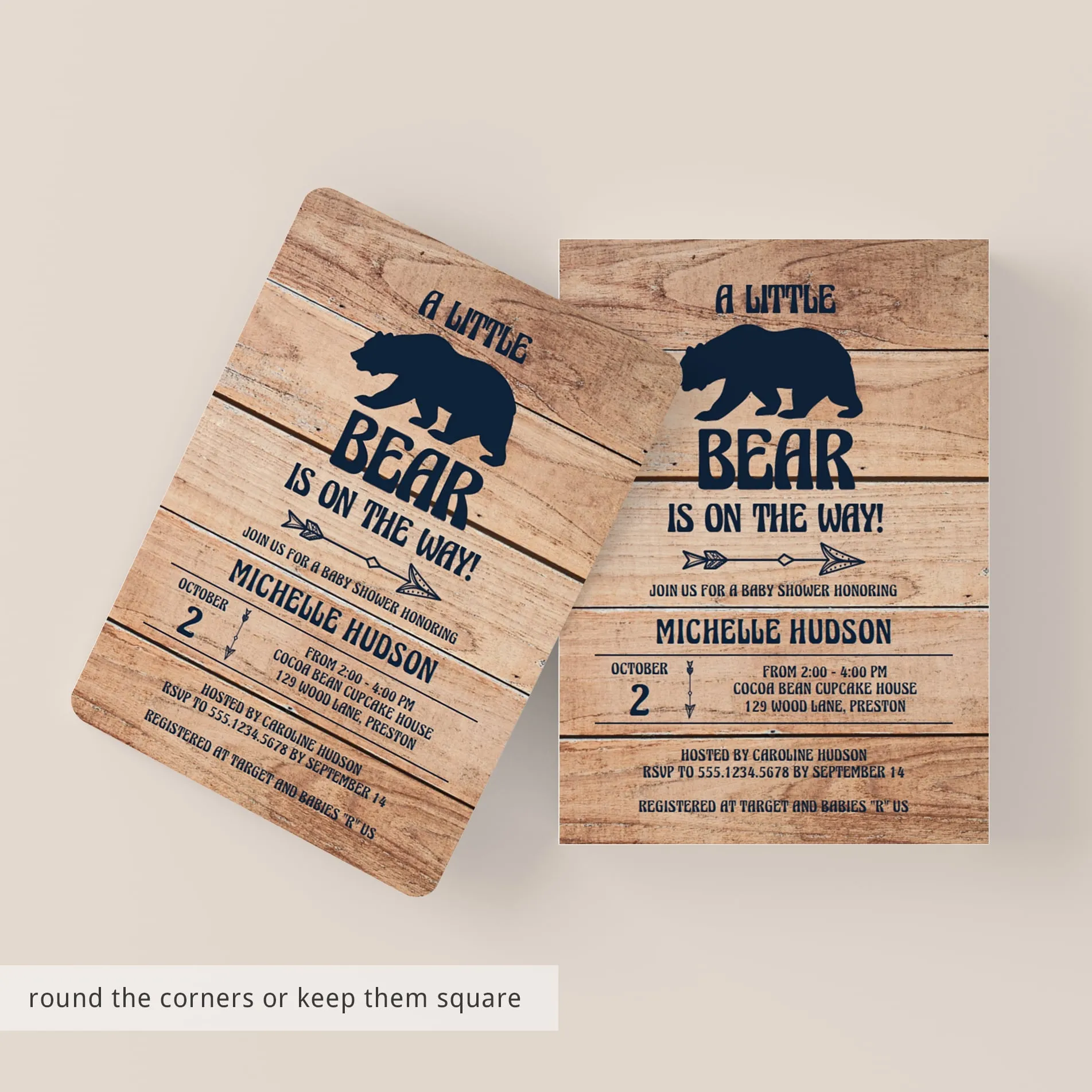 Rustic Baby Shower Invitation Template Gender Neutral