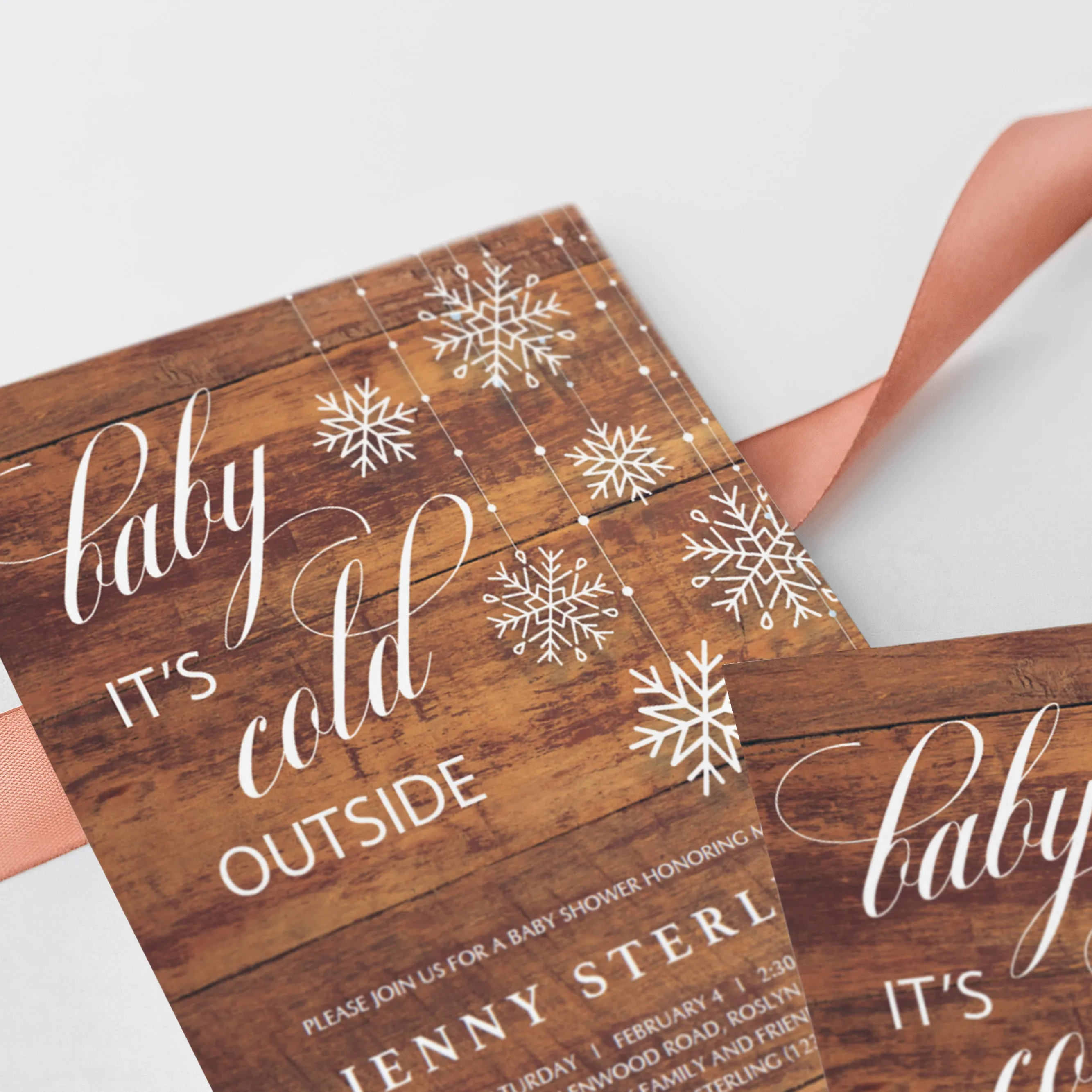 Rustic Winter Baby Shower Invitation Template