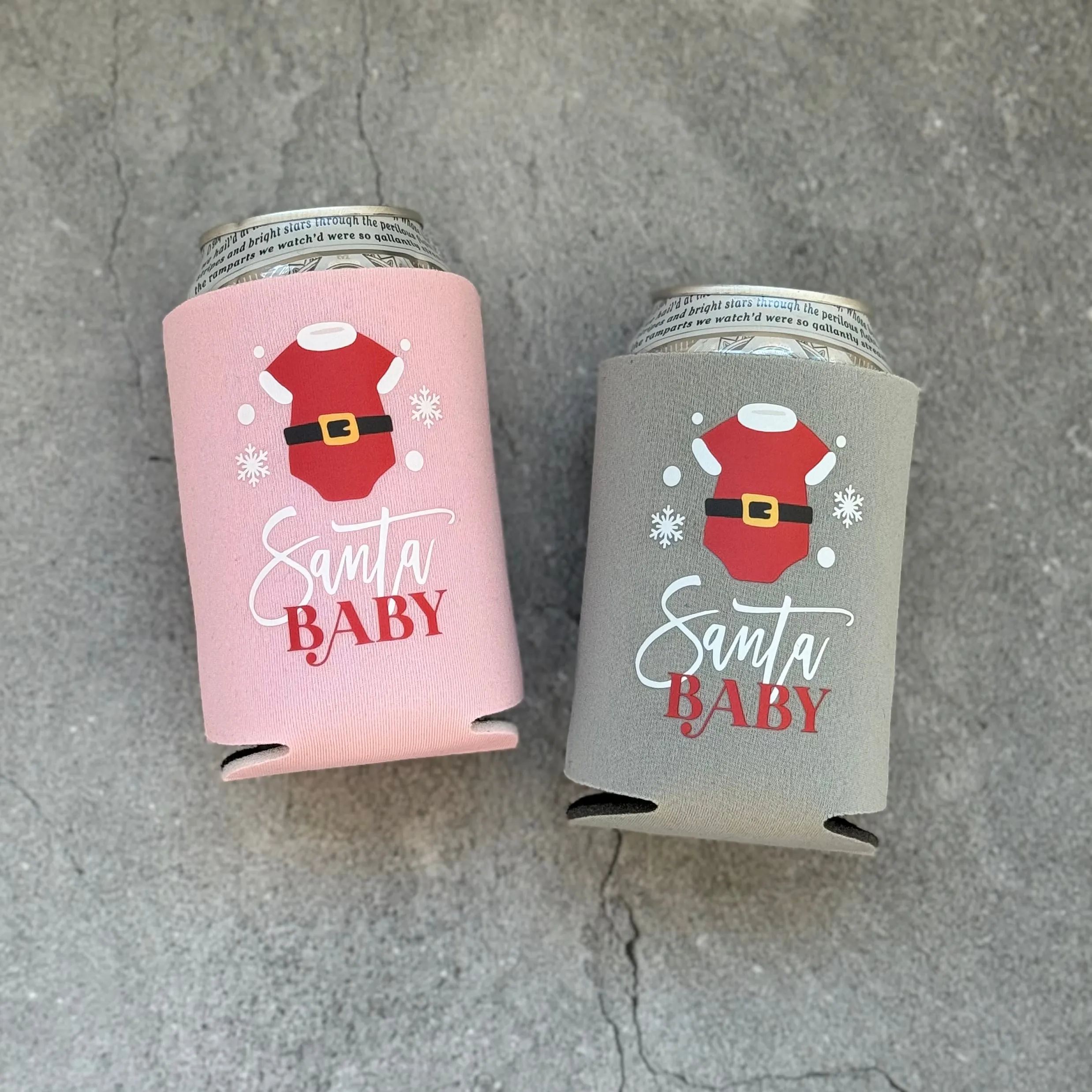 Santa Baby Shower Can Coolers Winter Christmas December