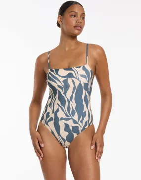 Sereno Minimal Tank Swimsuit - Steel Blue