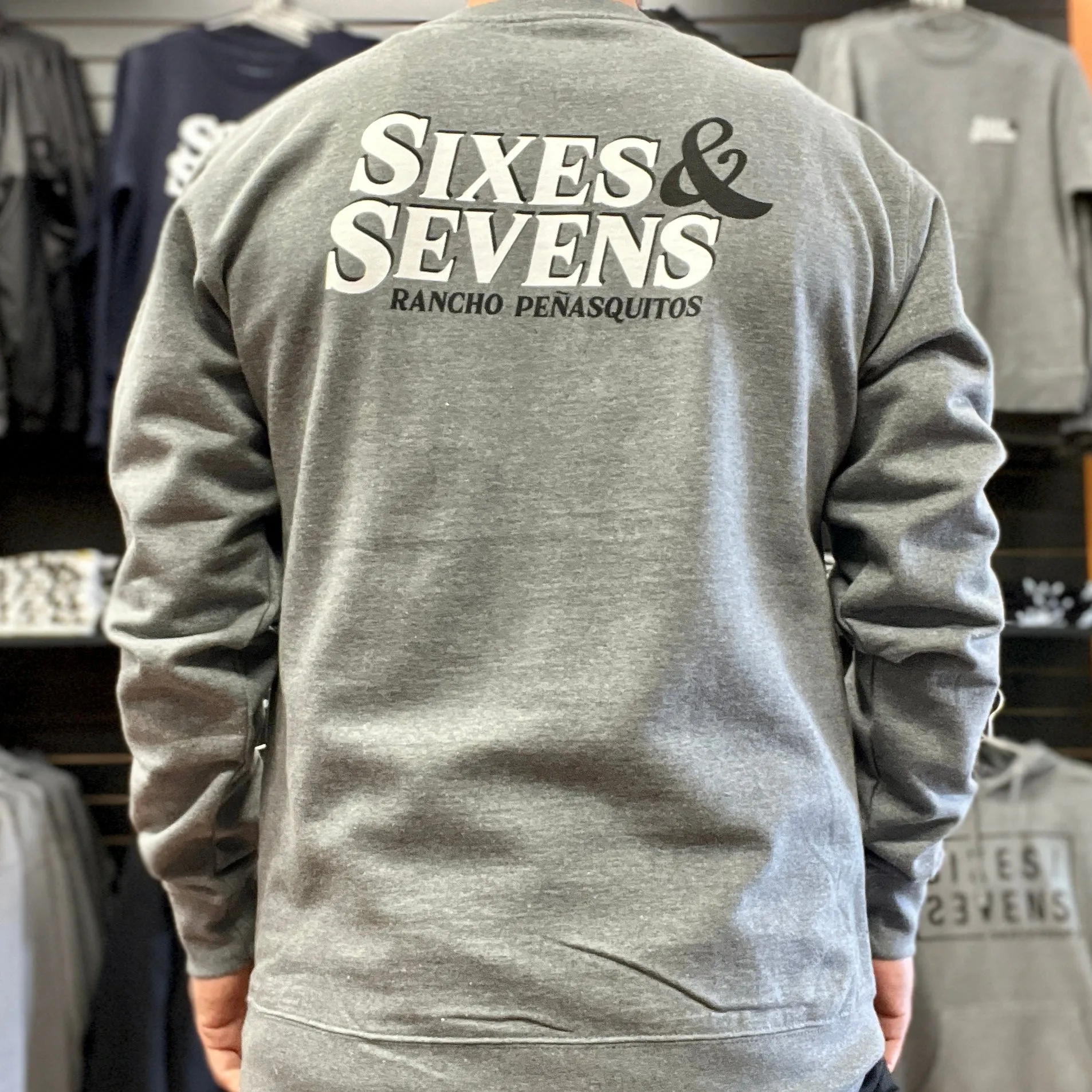 Sixes and Sevens - OG Logo Crewneck - Gun Metal