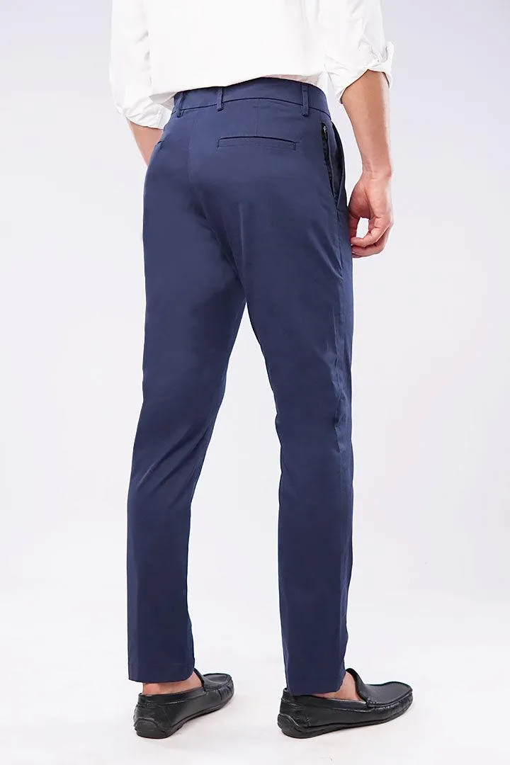 Slim Fit Chinos - Navy Blue