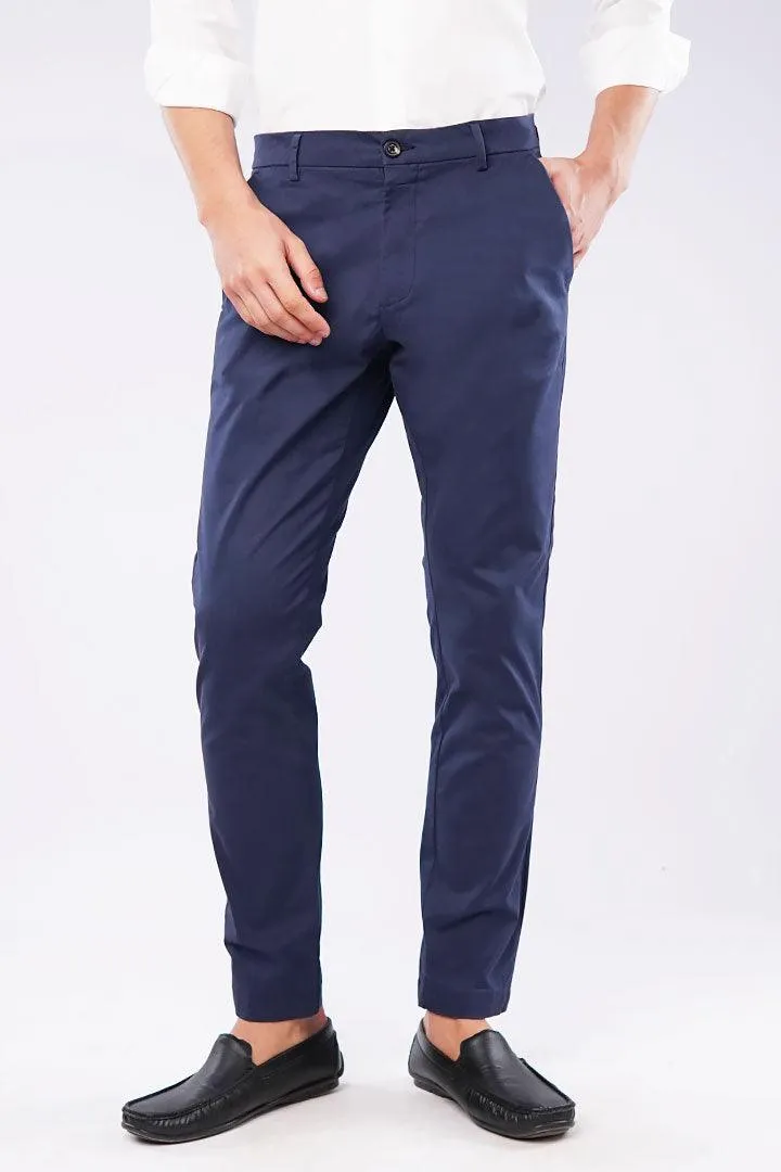 Slim Fit Chinos - Navy Blue