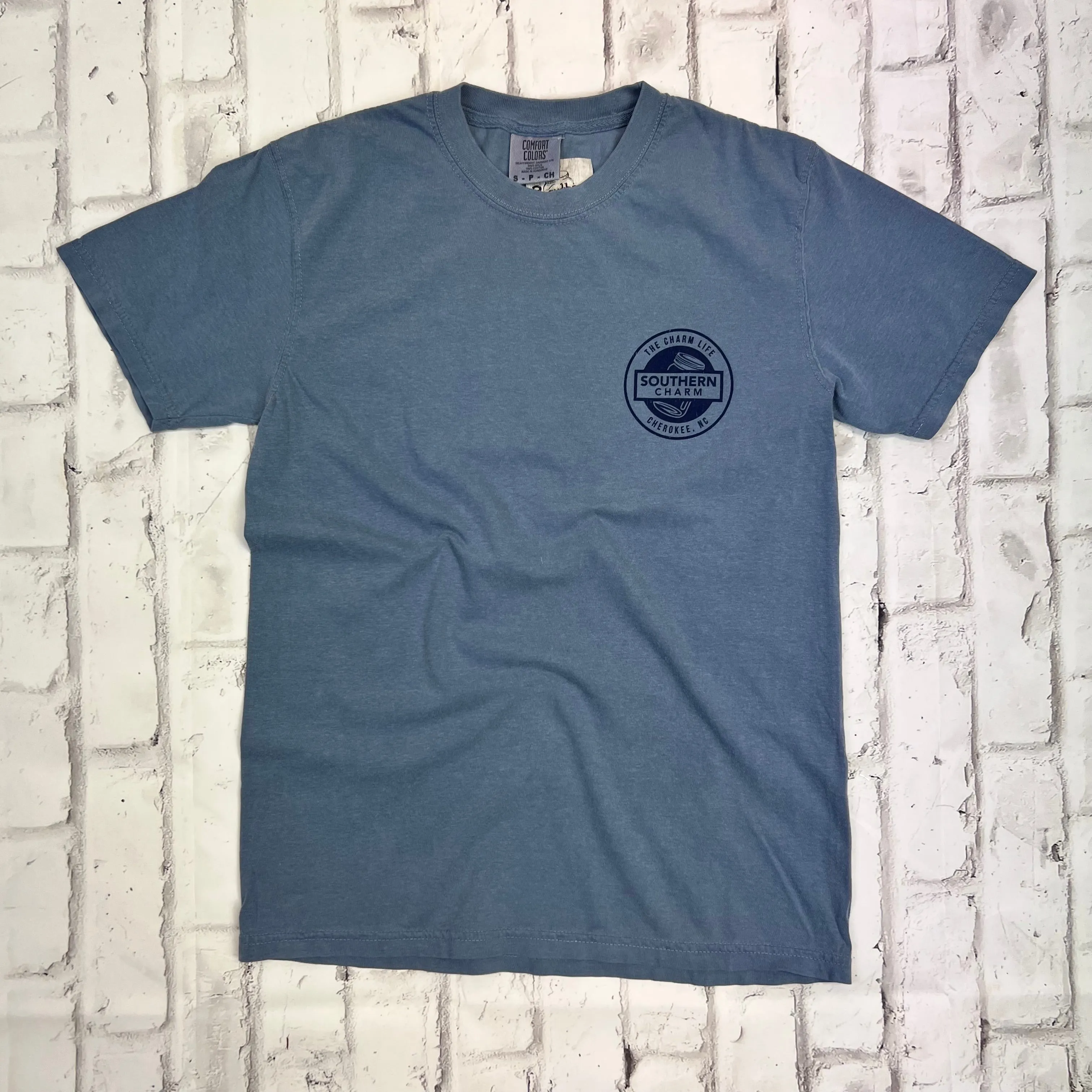 Southern Charm "70s Station" Short Sleeve T-shirt - Washed Denim