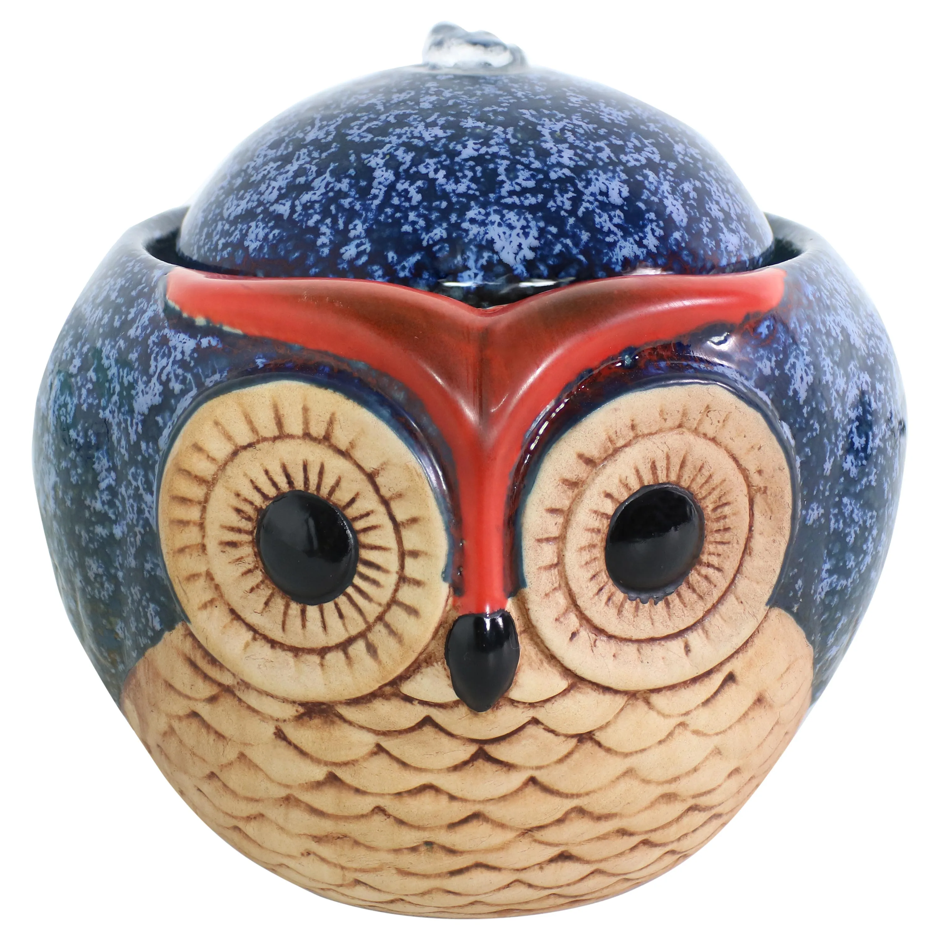 Sunnydaze Ceramic Owl Indoor Tabletop Water Fountain - 6"