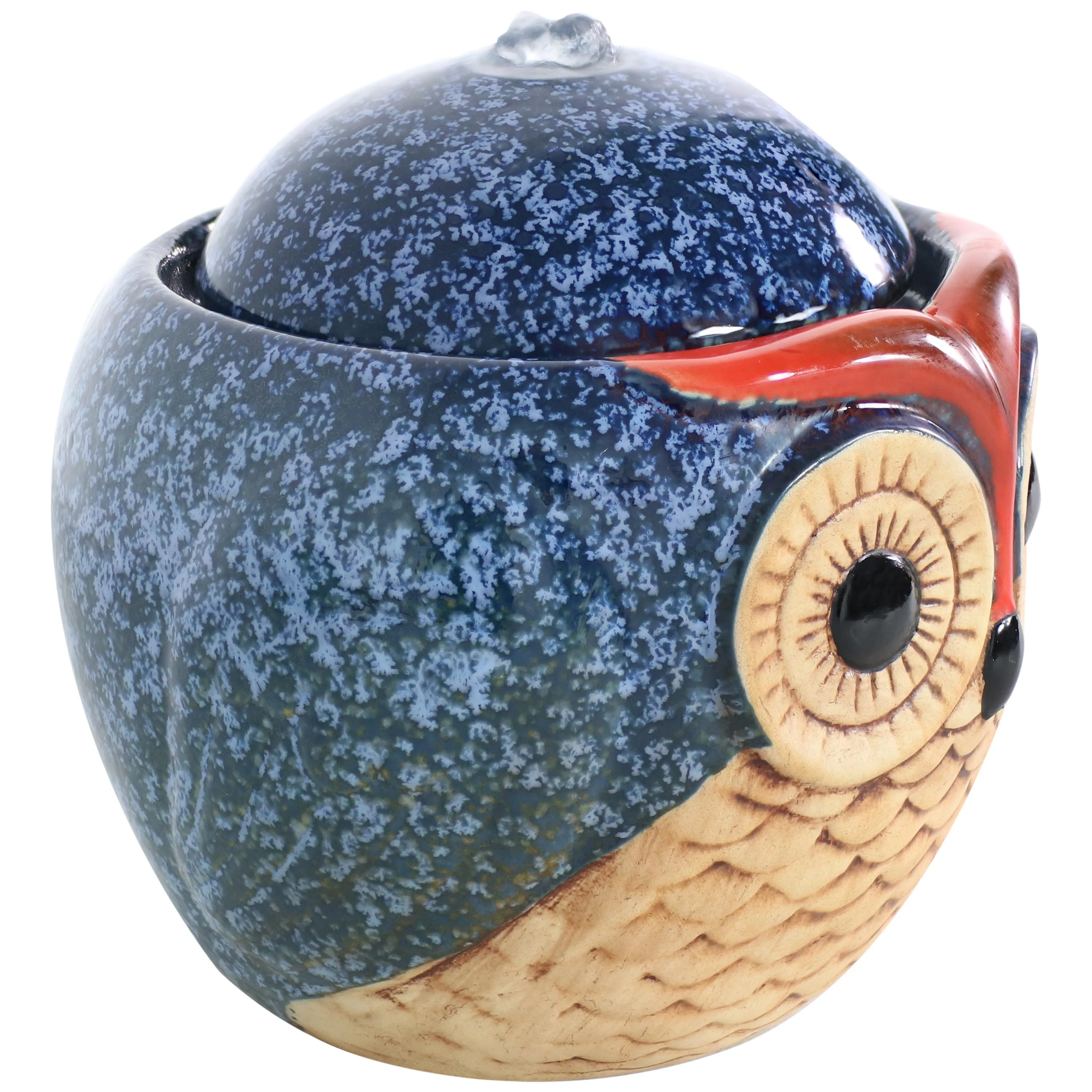 Sunnydaze Ceramic Owl Indoor Tabletop Water Fountain - 6"