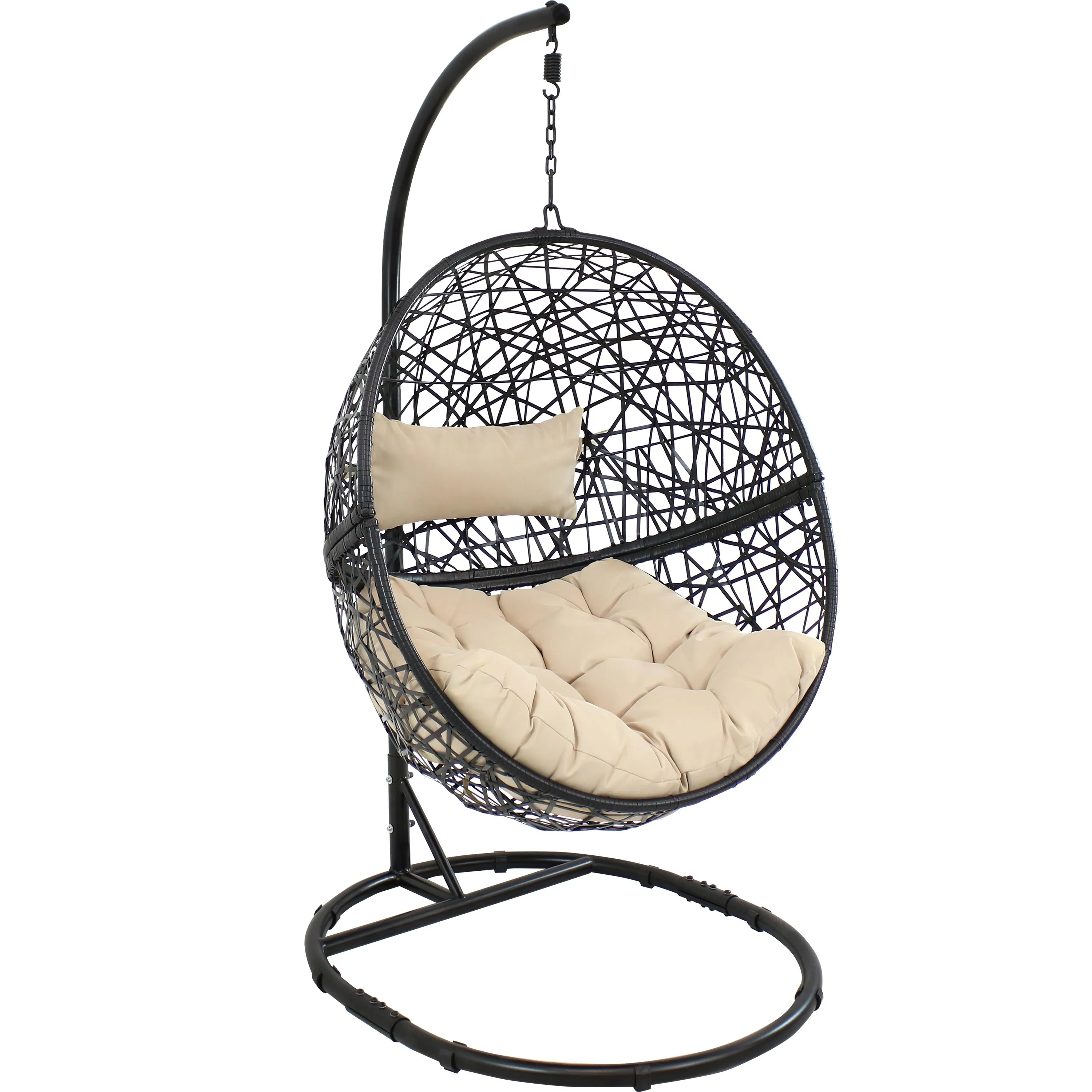 Sunnydaze Jackson Outdoor Hanging Egg Chair Chair with Stand