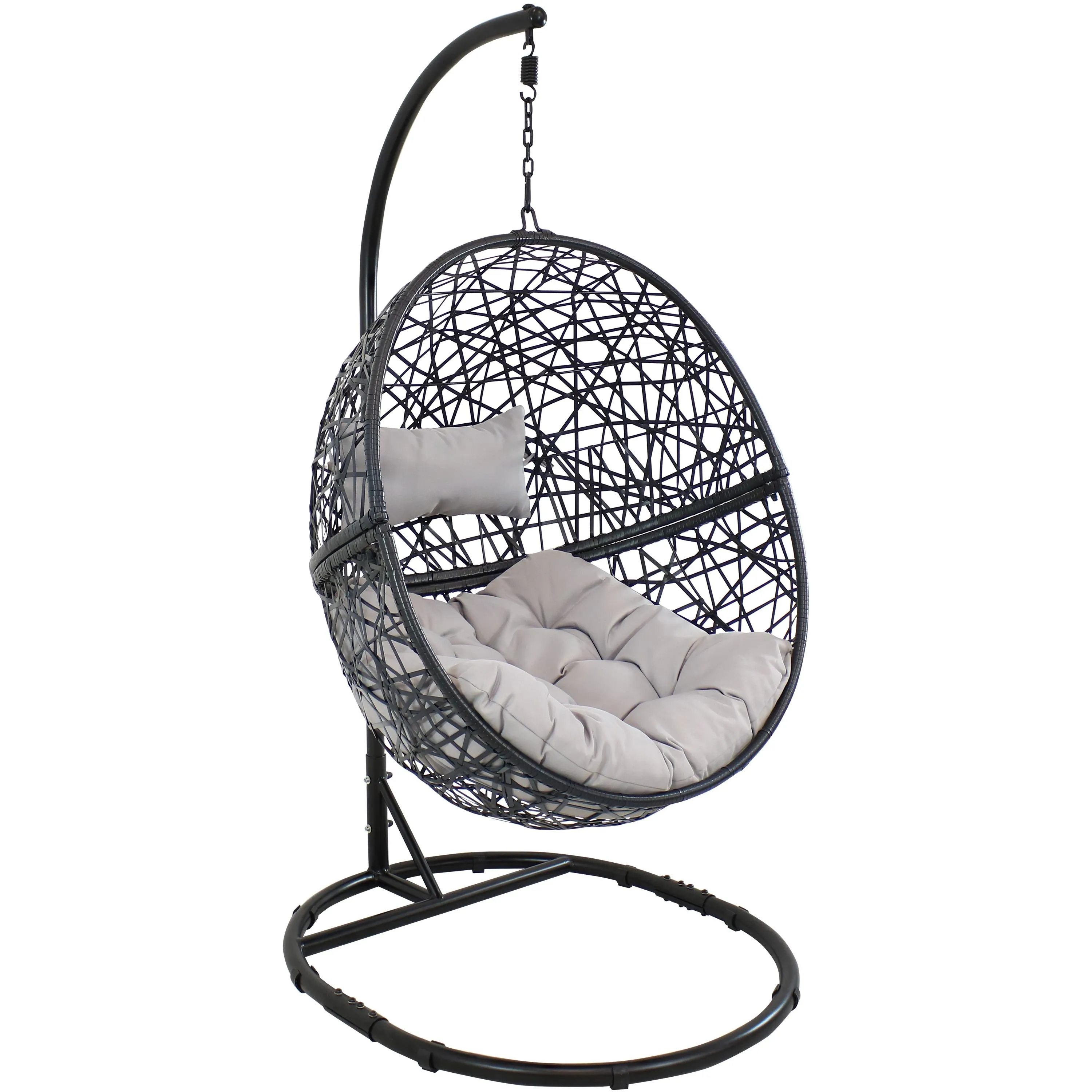 Sunnydaze Jackson Outdoor Hanging Egg Chair Chair with Stand