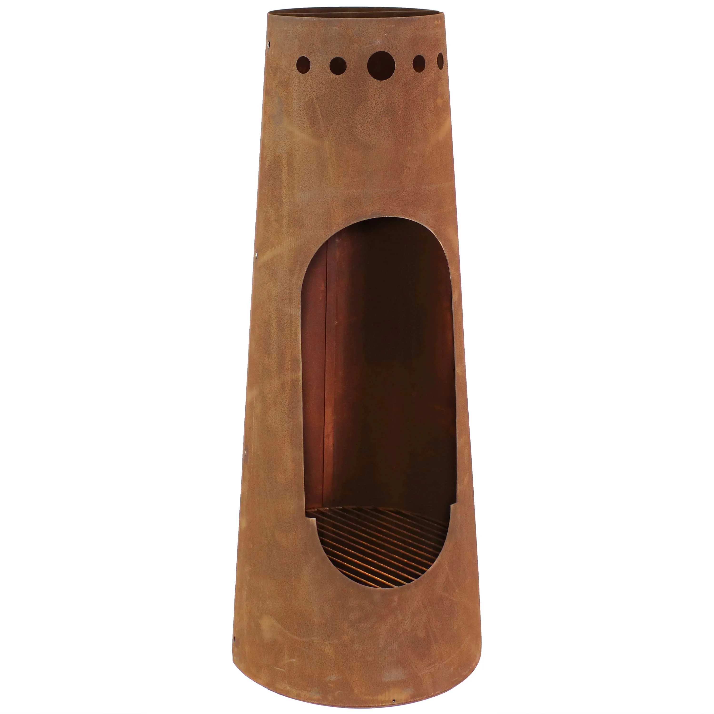 Sunnydaze Santa Fe Steel Chiminea with Rustic Finish - 50"