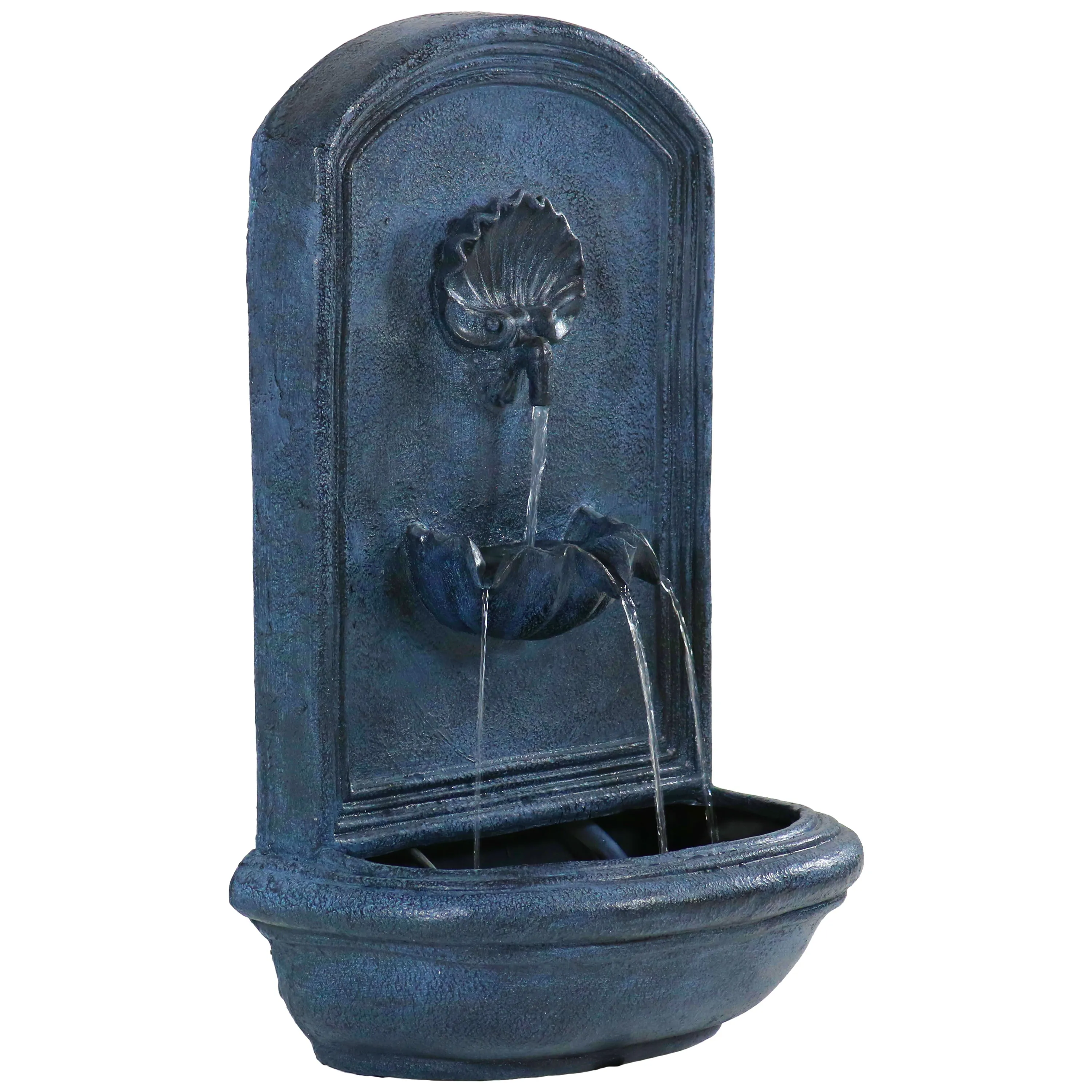 Sunnydaze Seaside Outdoor Wall Fountain with Electric Pump - 27" H