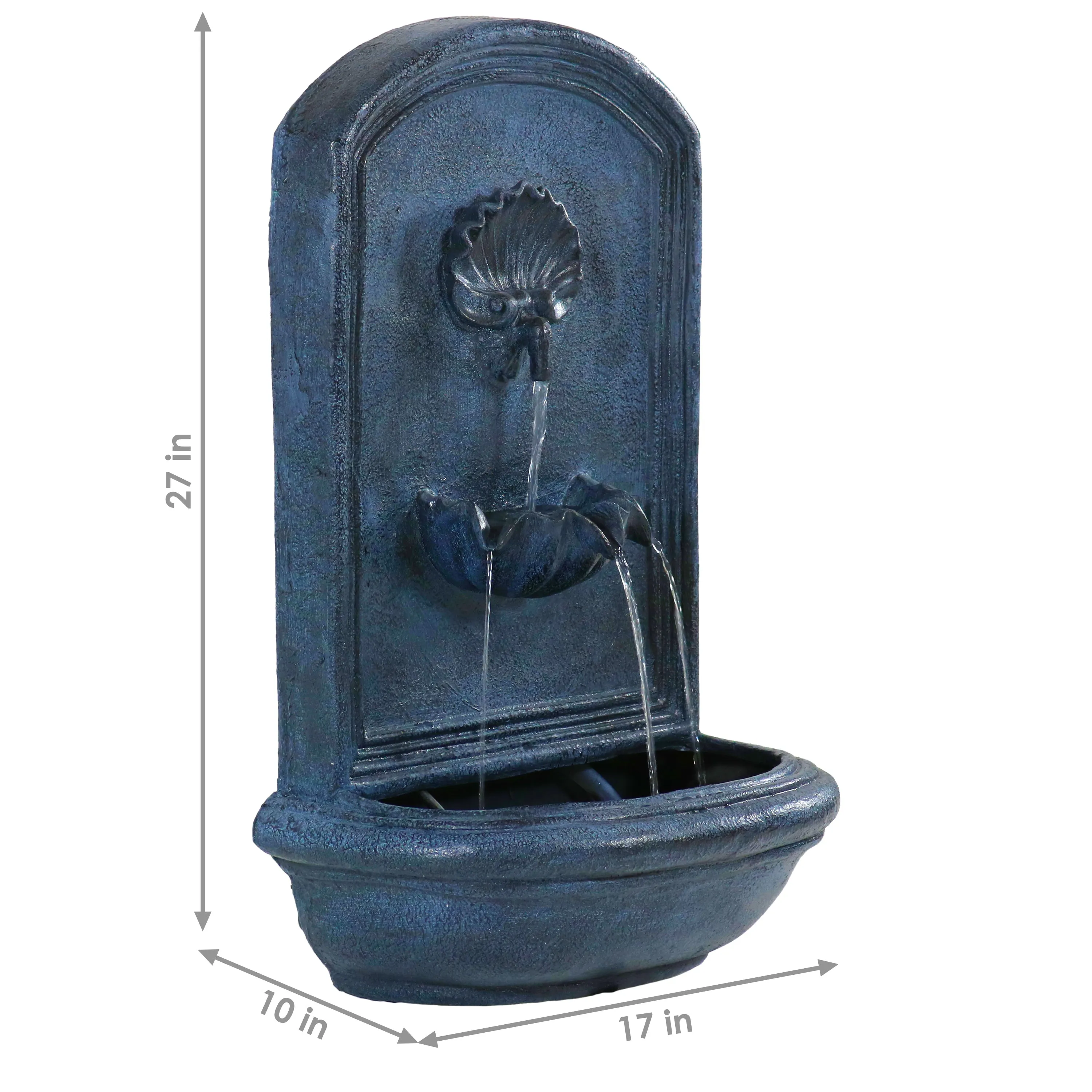 Sunnydaze Seaside Outdoor Wall Fountain with Electric Pump - 27" H