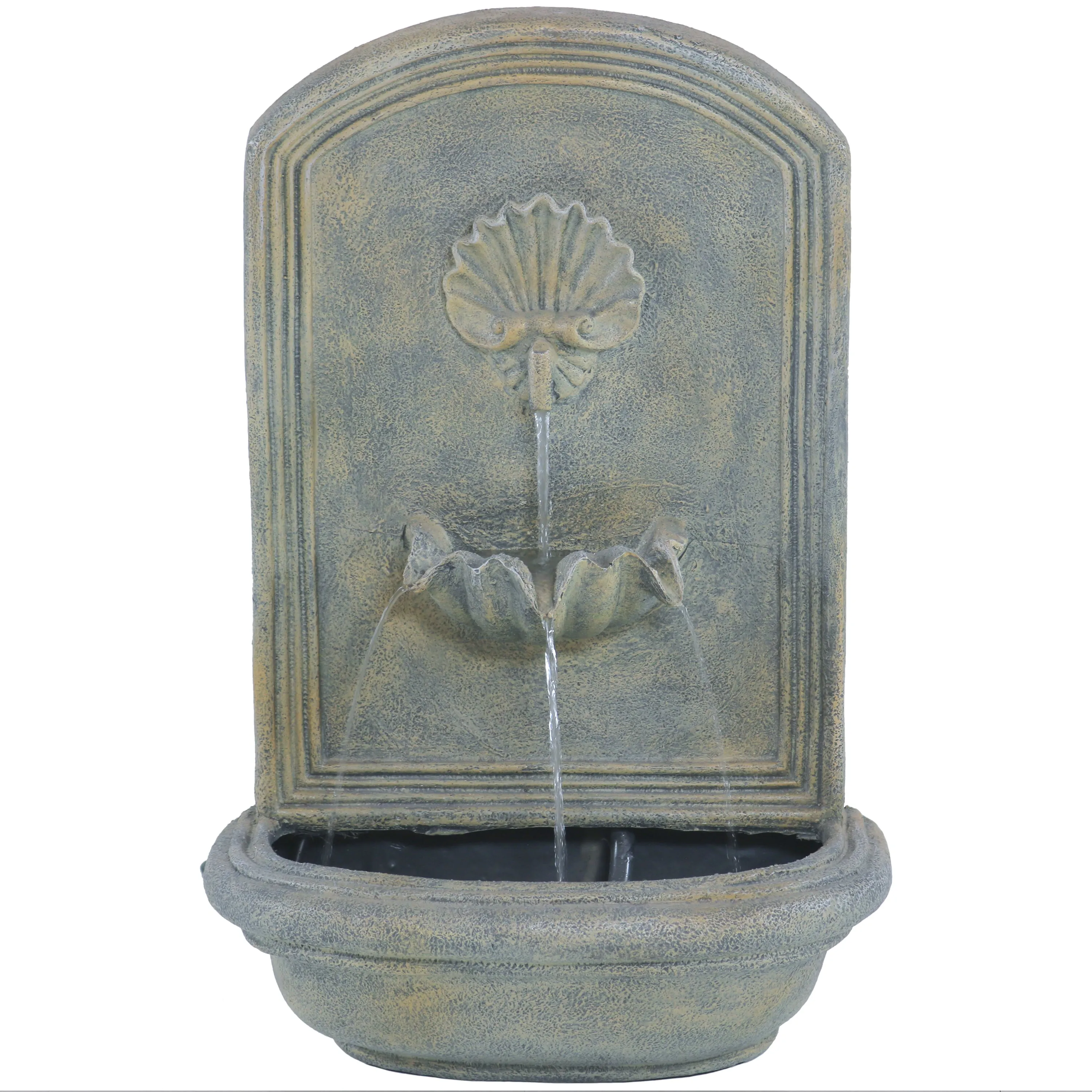 Sunnydaze Seaside Outdoor Wall Fountain with Electric Pump - 27" H