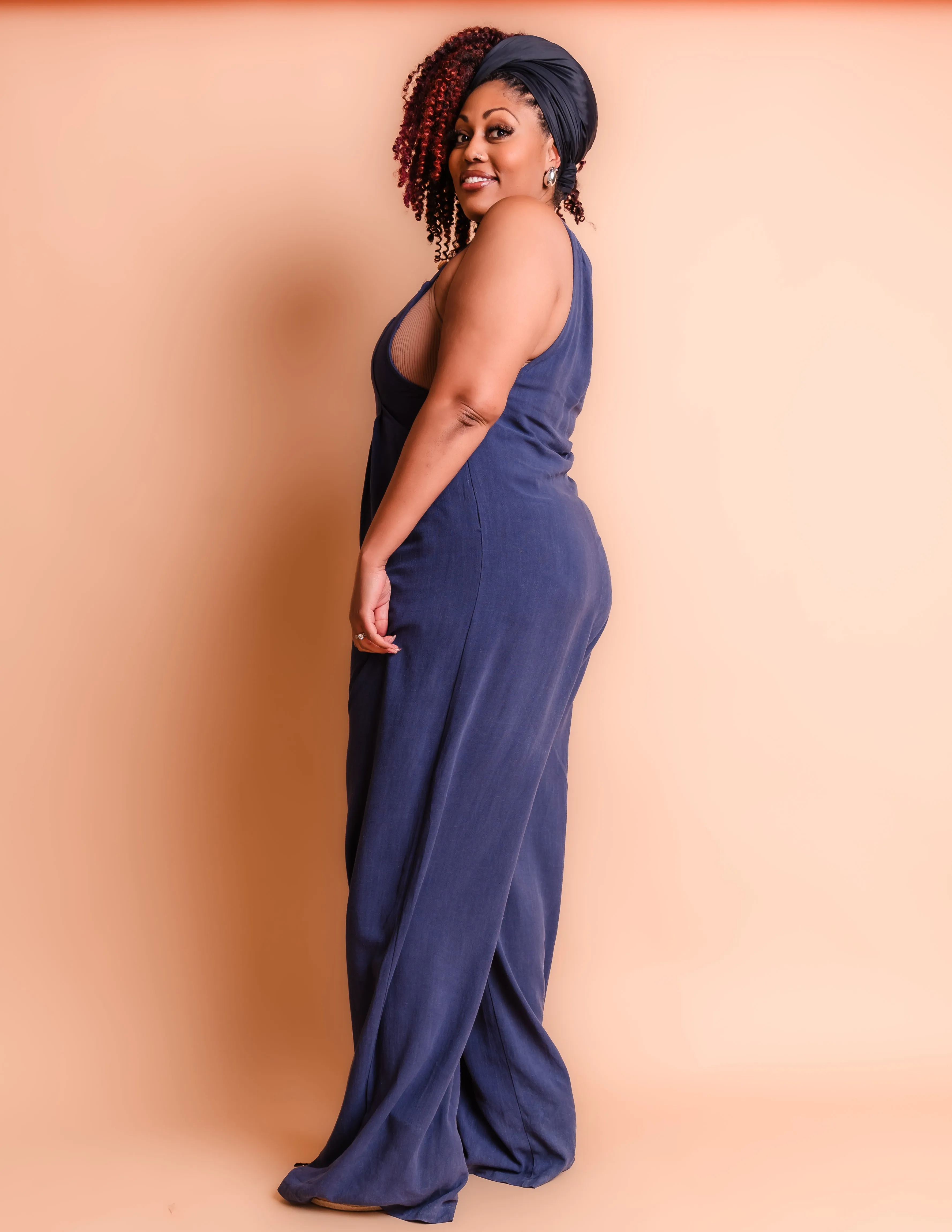 Tall Kami Overall Jumpsuit-Navy