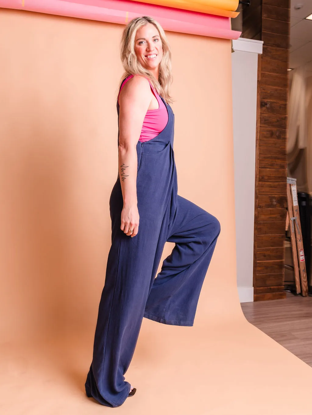 Tall Kami Overall Jumpsuit-Navy