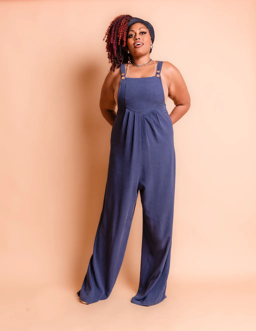 Tall Kami Overall Jumpsuit-Navy