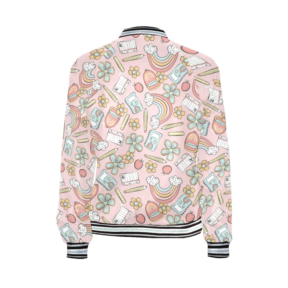 Teacher Pink Bomber Jacket for Women