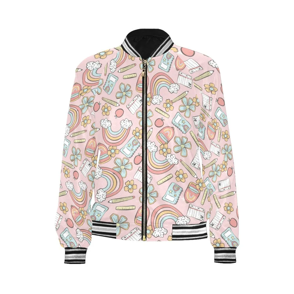 Teacher Pink Bomber Jacket for Women