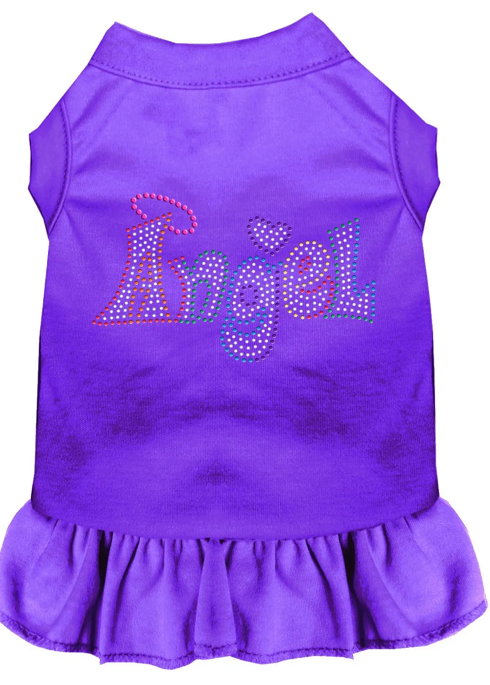 Technicolor Angel Rhinestone Pet Dress Purple 4x (22)