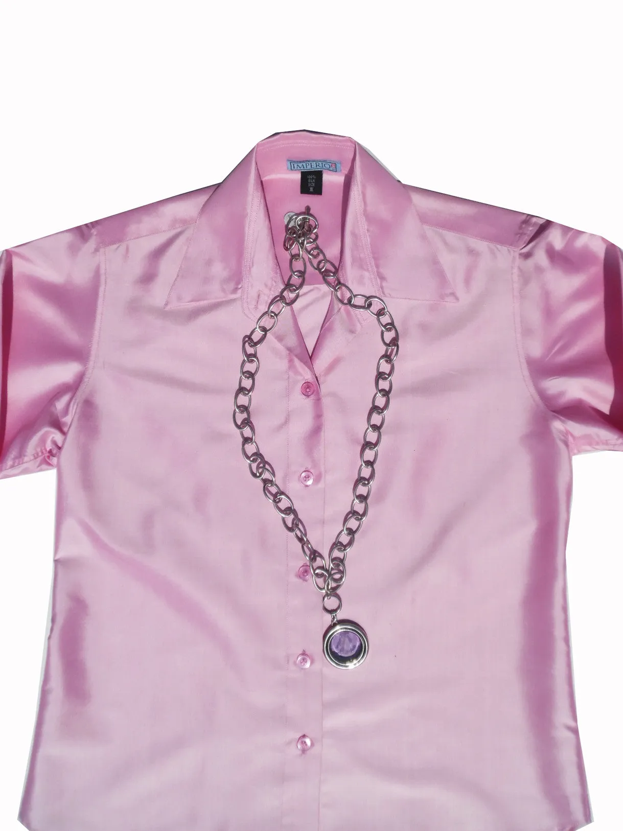 Thai Silk Button Down Shirt Think Pink