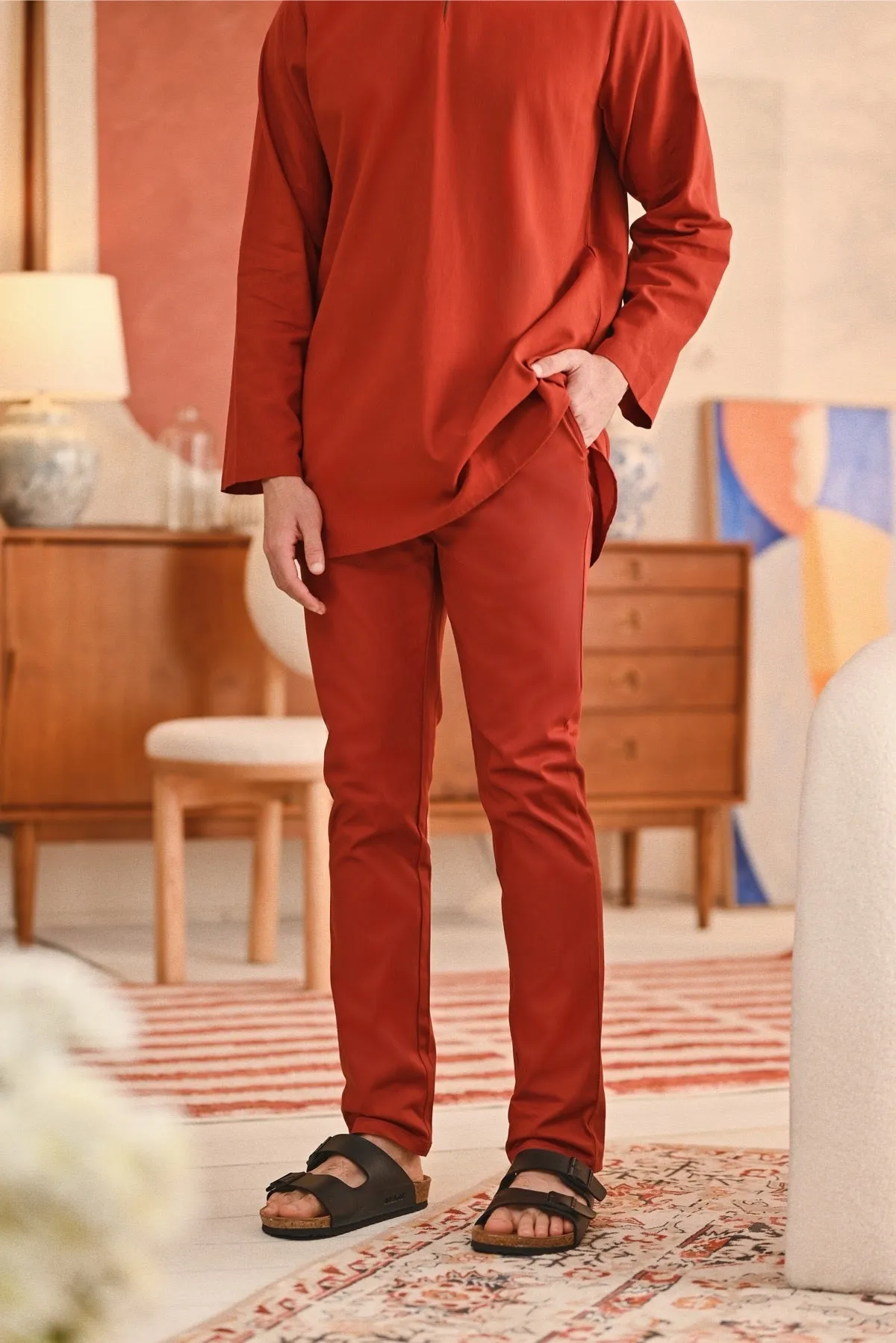 The Perfect Men Slim Fit Pants - Terracotta