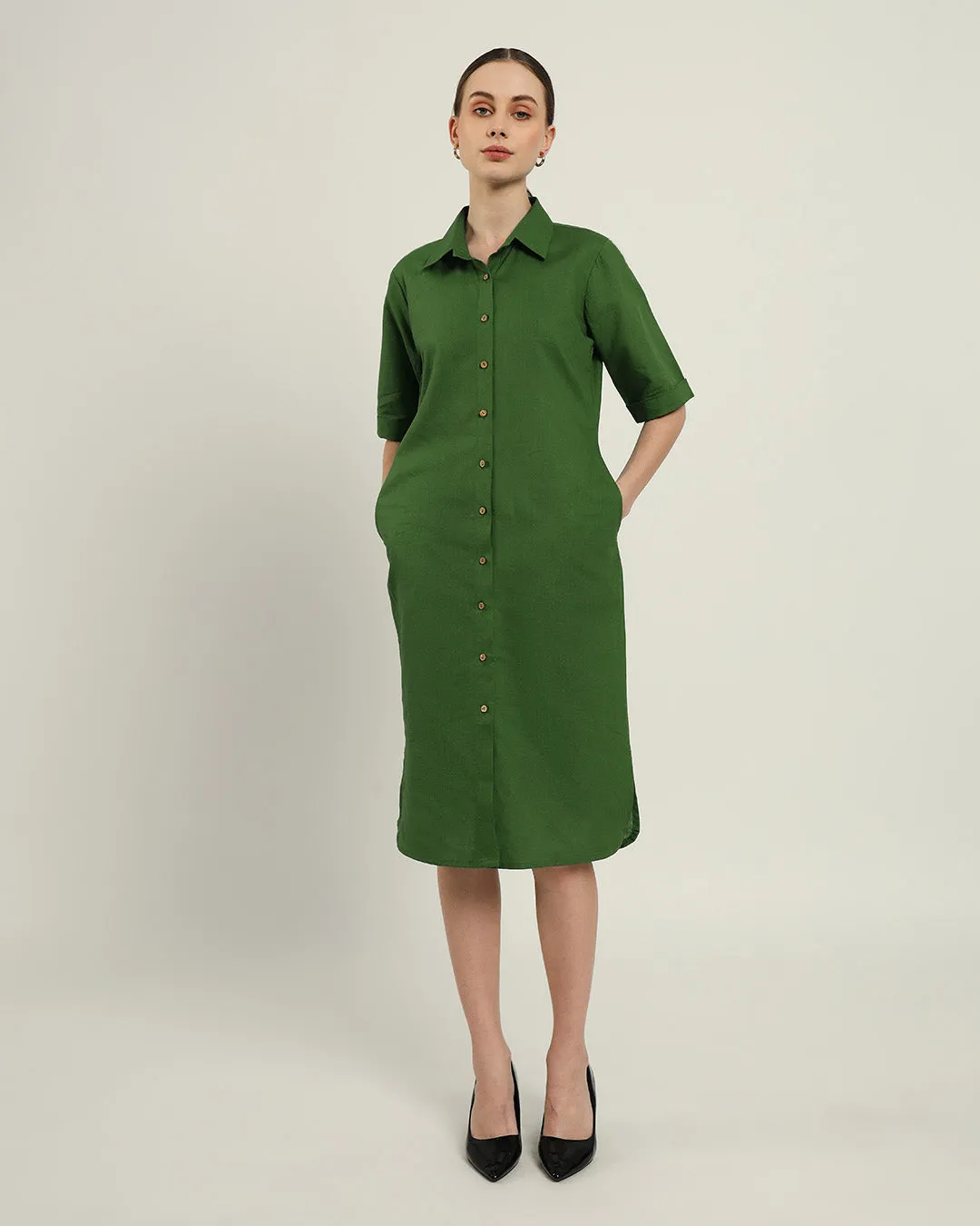 The Tampa Emerald Cotton Dress