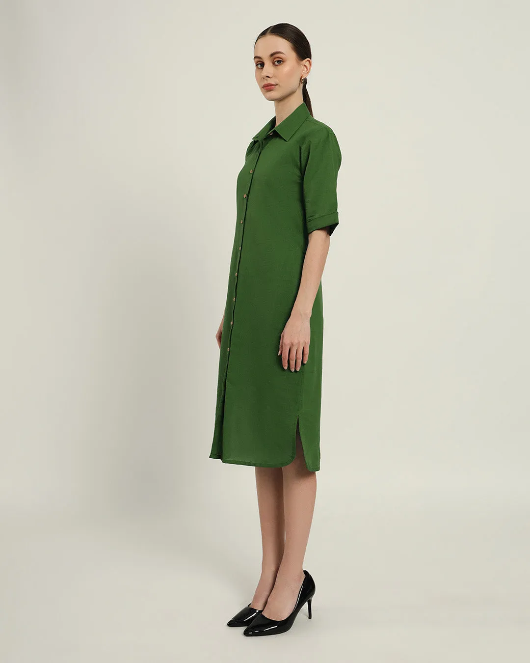 The Tampa Emerald Cotton Dress