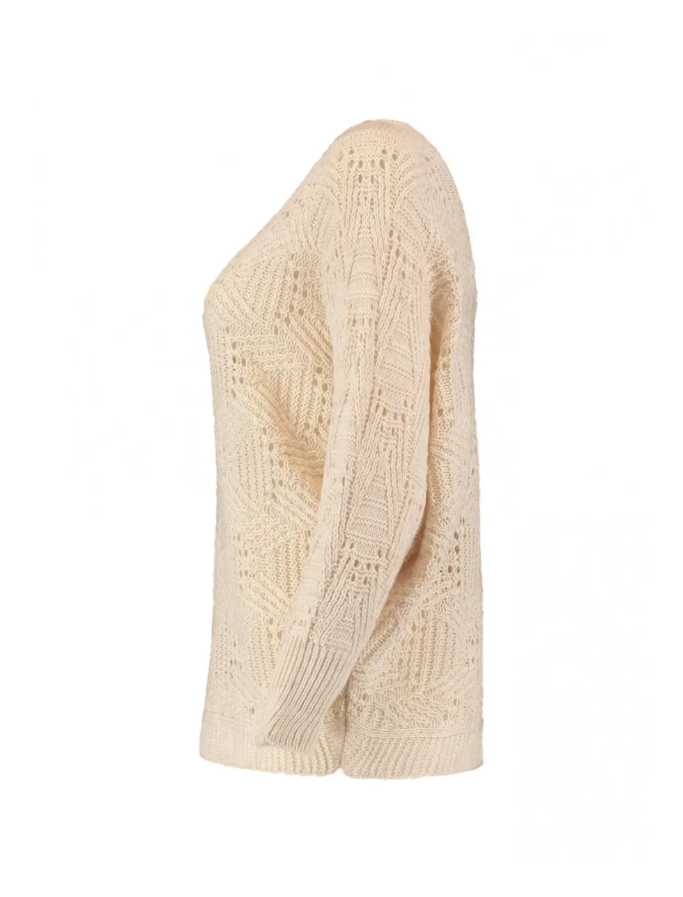 Tola Beige Eyelet Knit Jumper