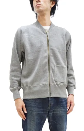 TOYS McCOY Plain Zip-Up Sweatshirt Men's No Hood Full Zip Sweatshirt with Rib Panel TMC2378 021 Ash-Gray