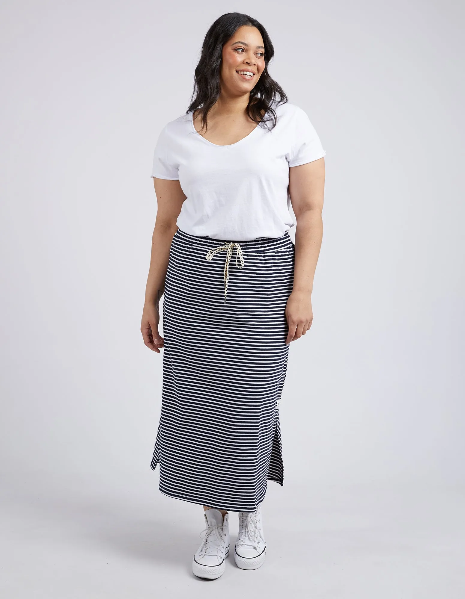 Travel Skirt Navy & White Stripe