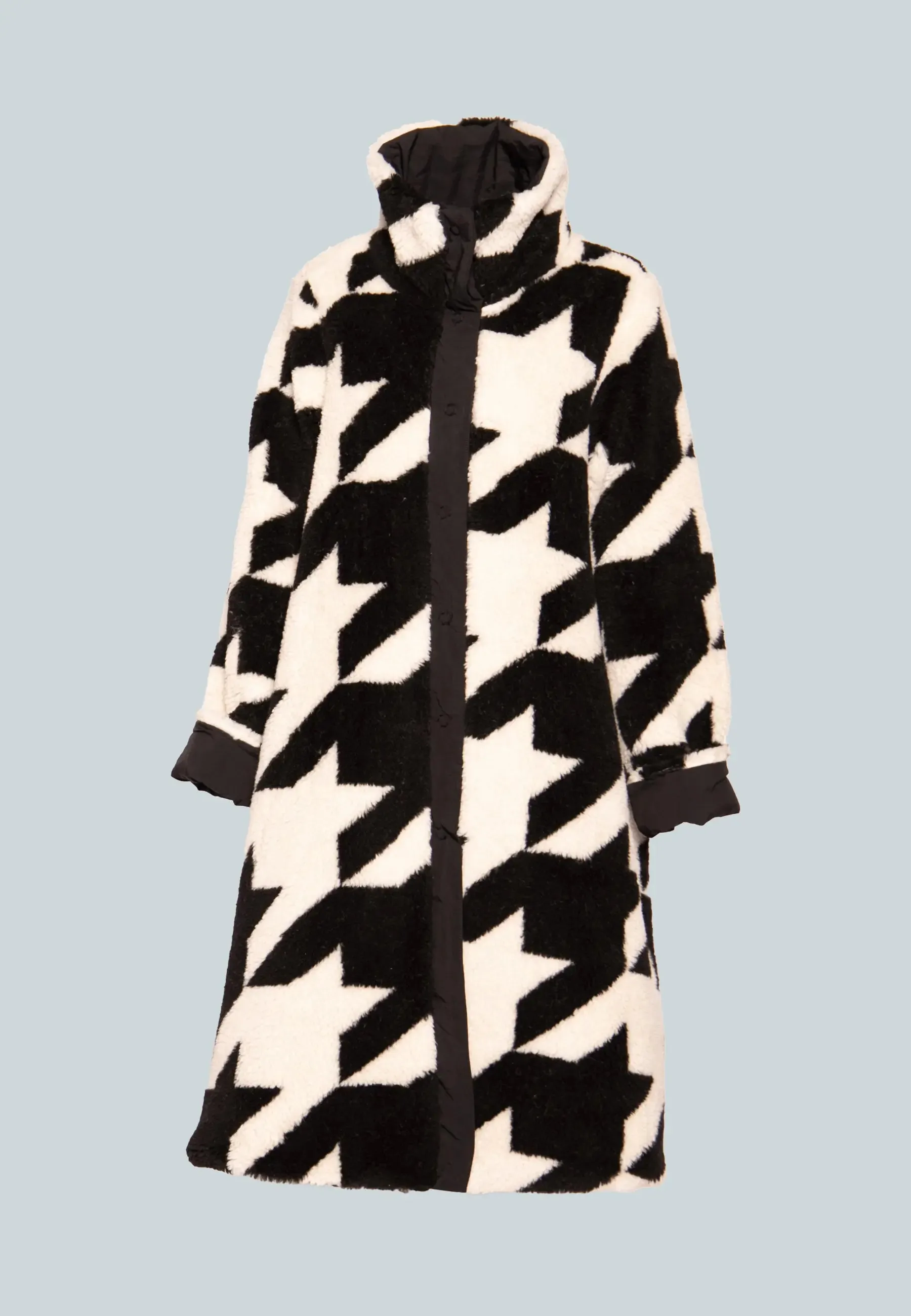TWIST Long, printed, reversible teddy coat