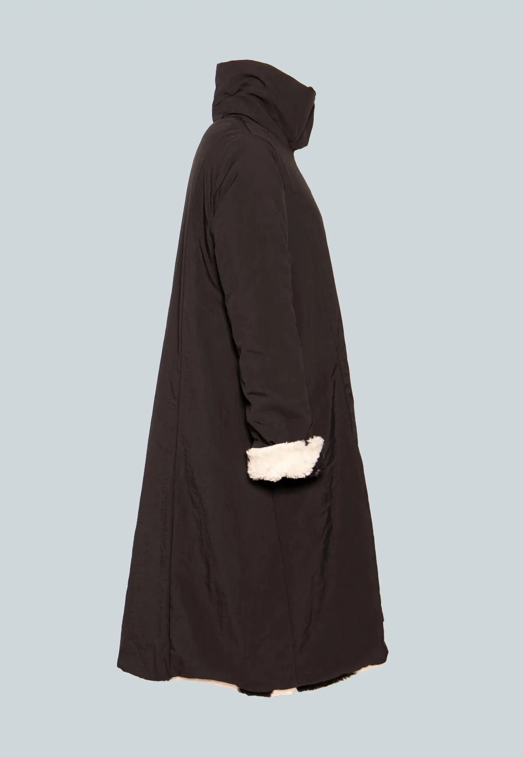 TWIST Long, printed, reversible teddy coat