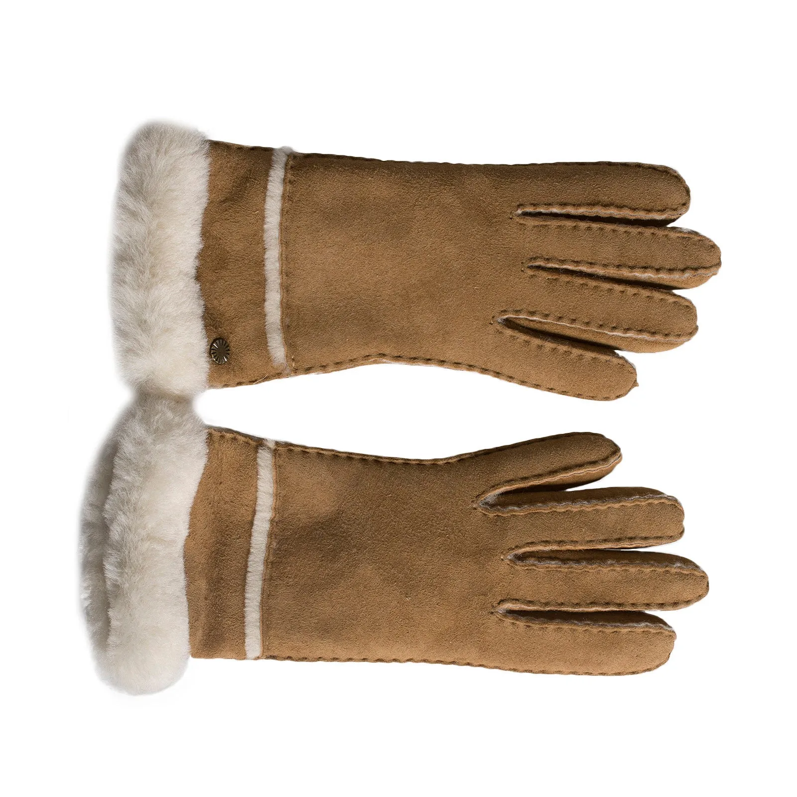 UGG Sheepskin Exposed Slim Tech Chestnut Gloves - Women's