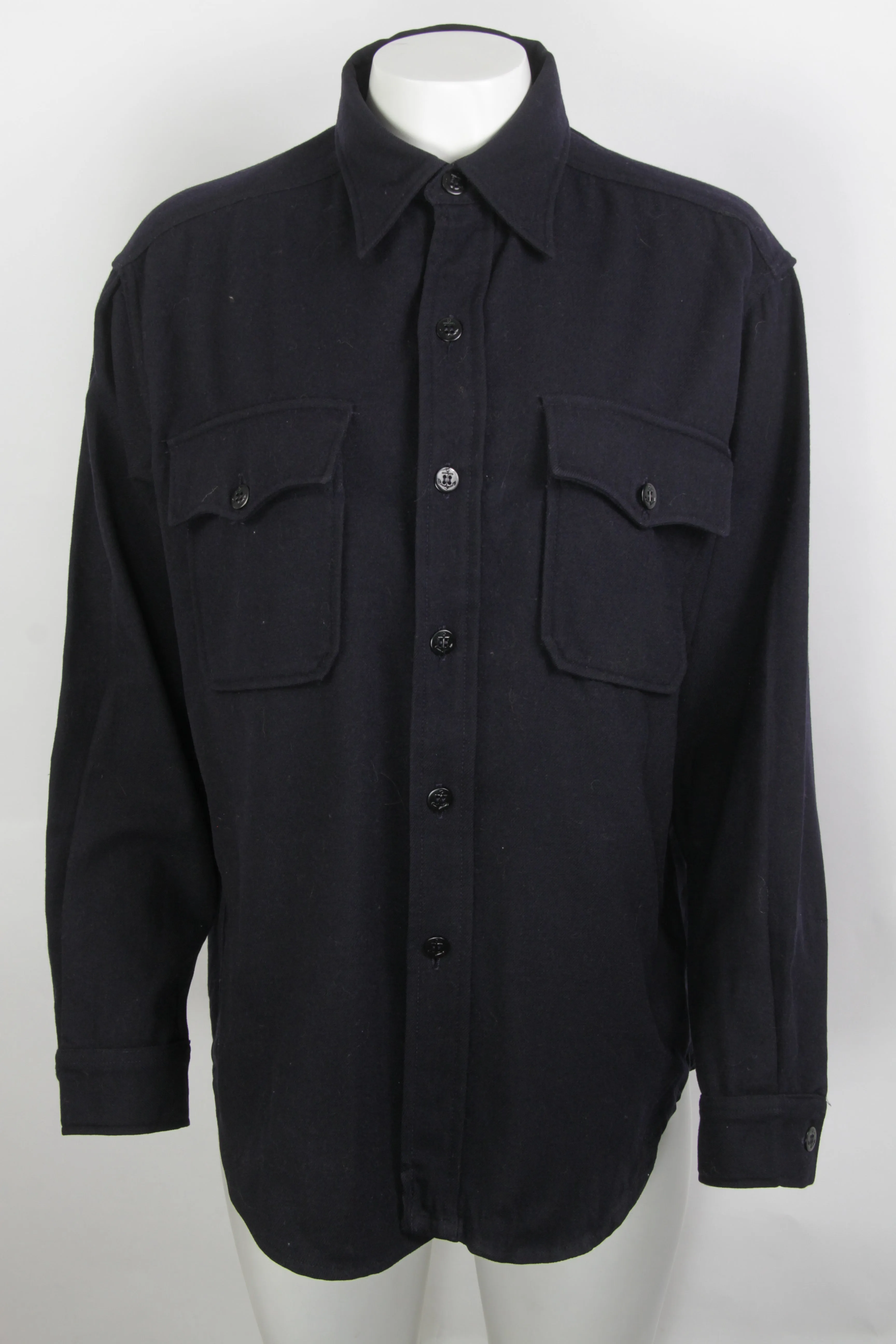 Vintage 60s US Navy Wool Shirt - L