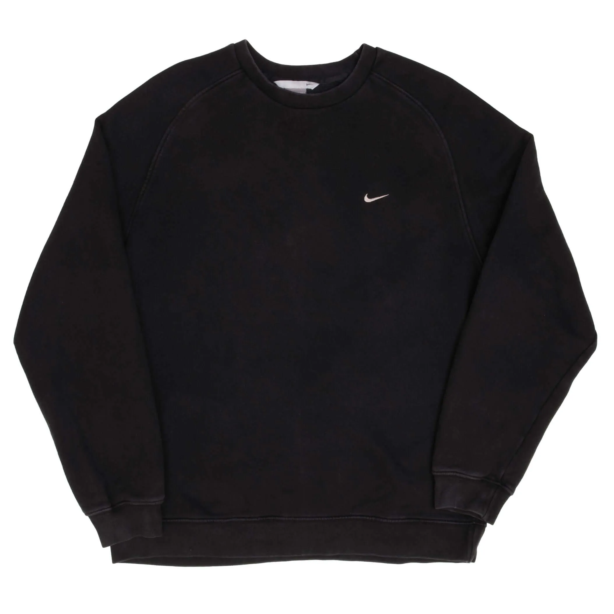 VINTAGE NIKE CLASSIC SWOOSH BLACK SWEATSHIRT 2000S SIZE 2XL