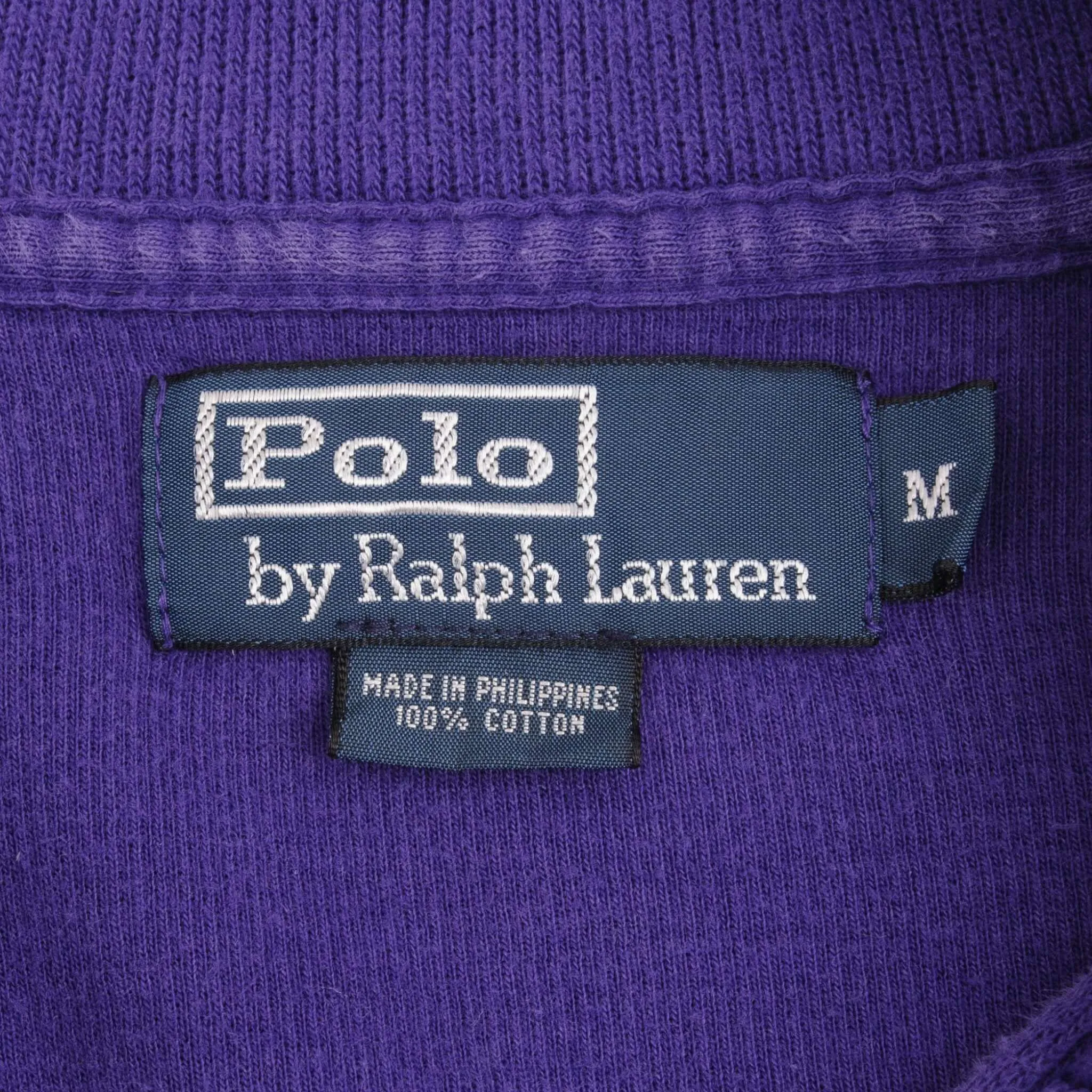 VINTAGE RALPH LAUREN TCU HORNED FROGS PURPLE QUARTER ZIP SWEATER MEDIUM 1990S