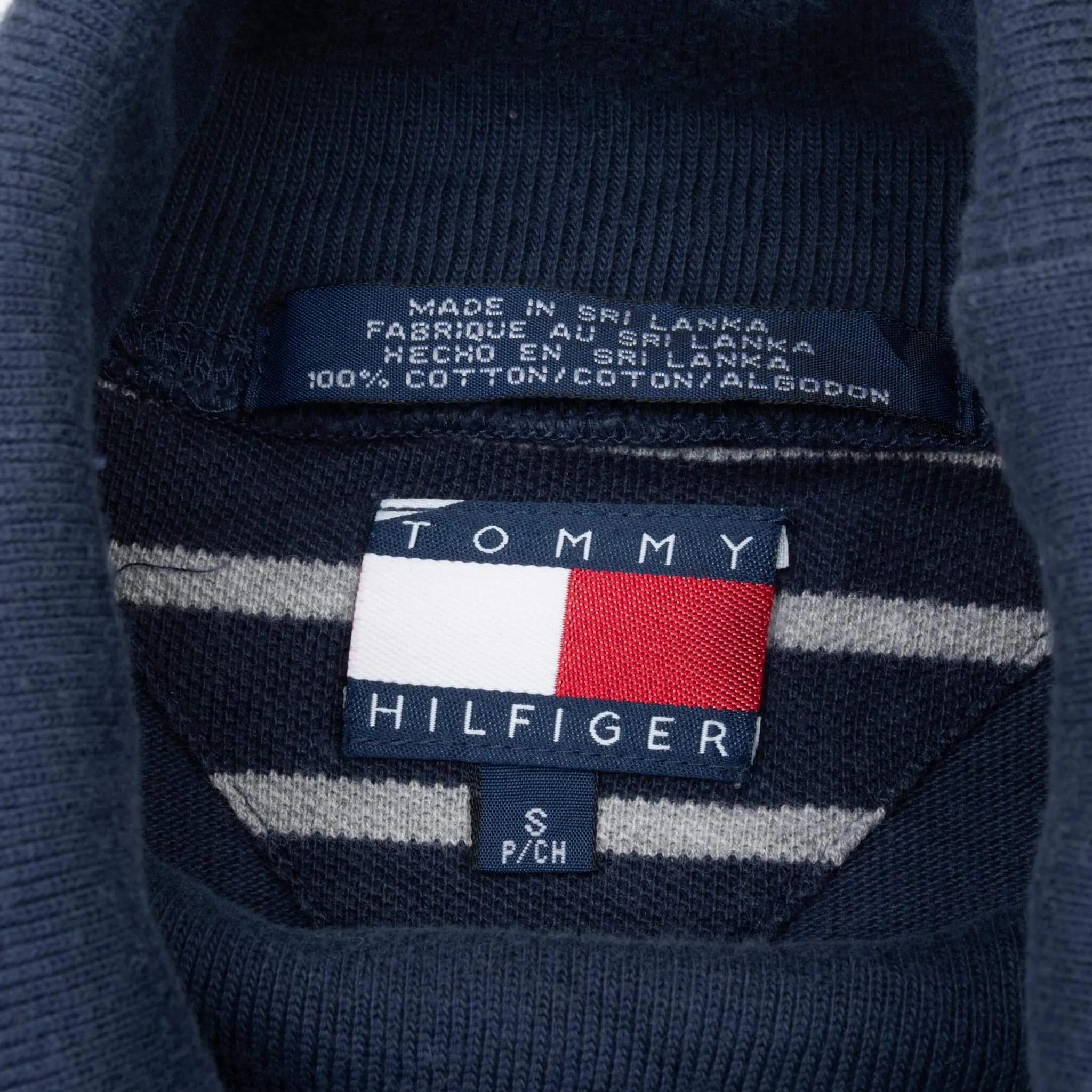 VINTAGE TOMMY HILFIGER ATHLETICS BLUE TURTLE NECK LONG SLEEVE TEE SHIRT SMALL