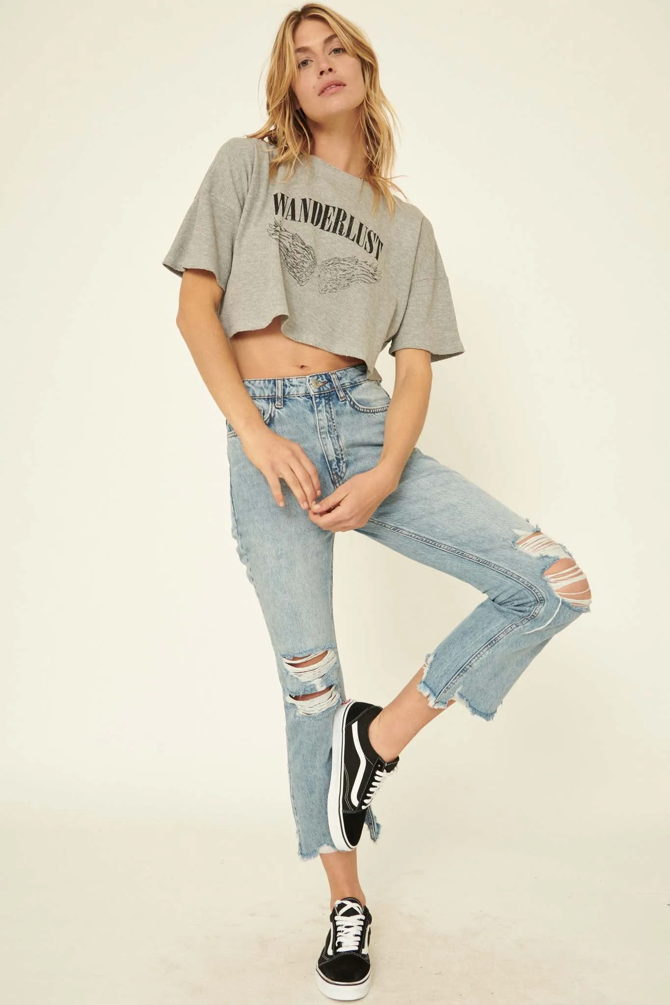 Wanderlust Angel Cropped Graphic Tee